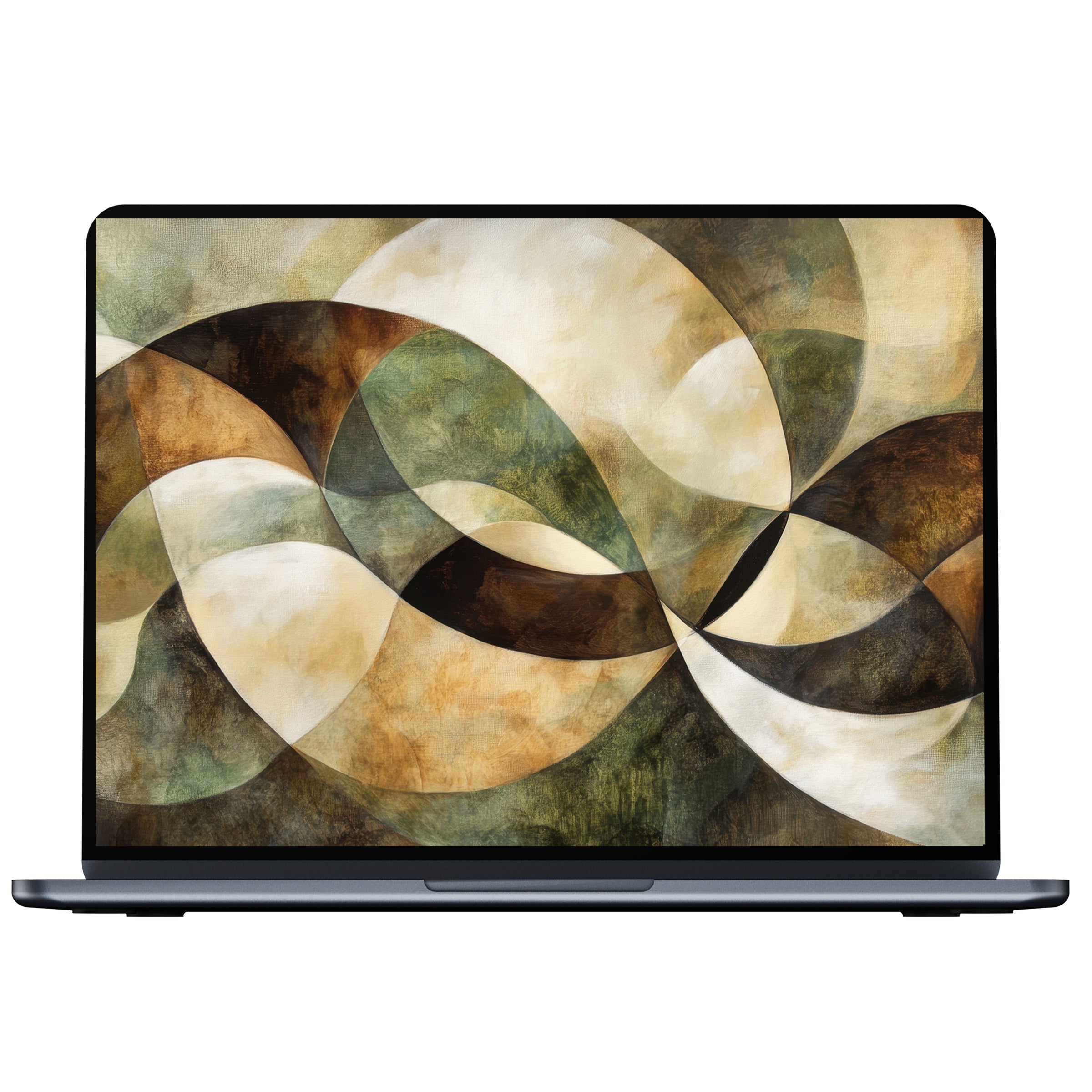 Modern desktop wallpaper featuring earthy abstract curves, offering calm inspiration for PC and laptop digital download users