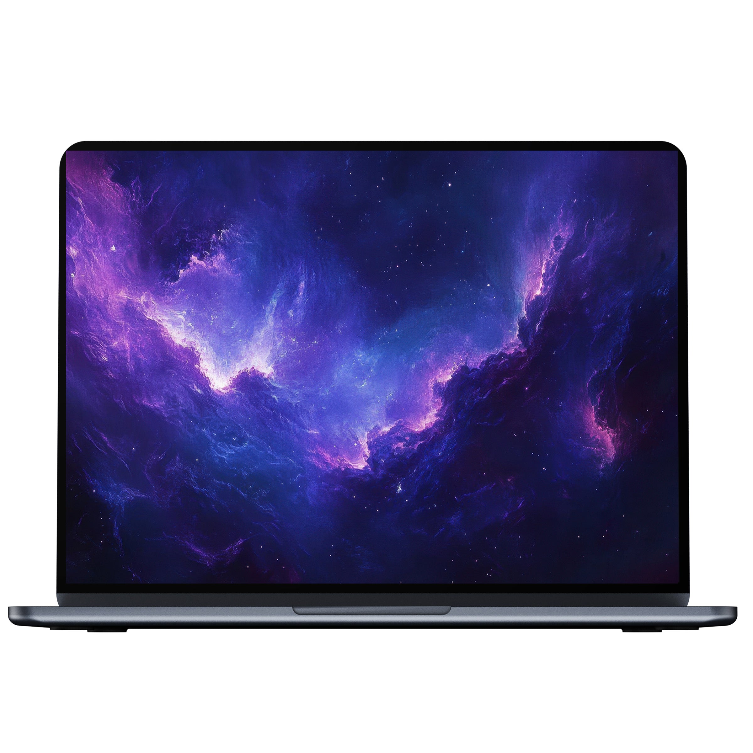 Vibrant cosmic modern desktop wallpaper for PC and laptop brings calm elegance with deep purples and blues via digital download