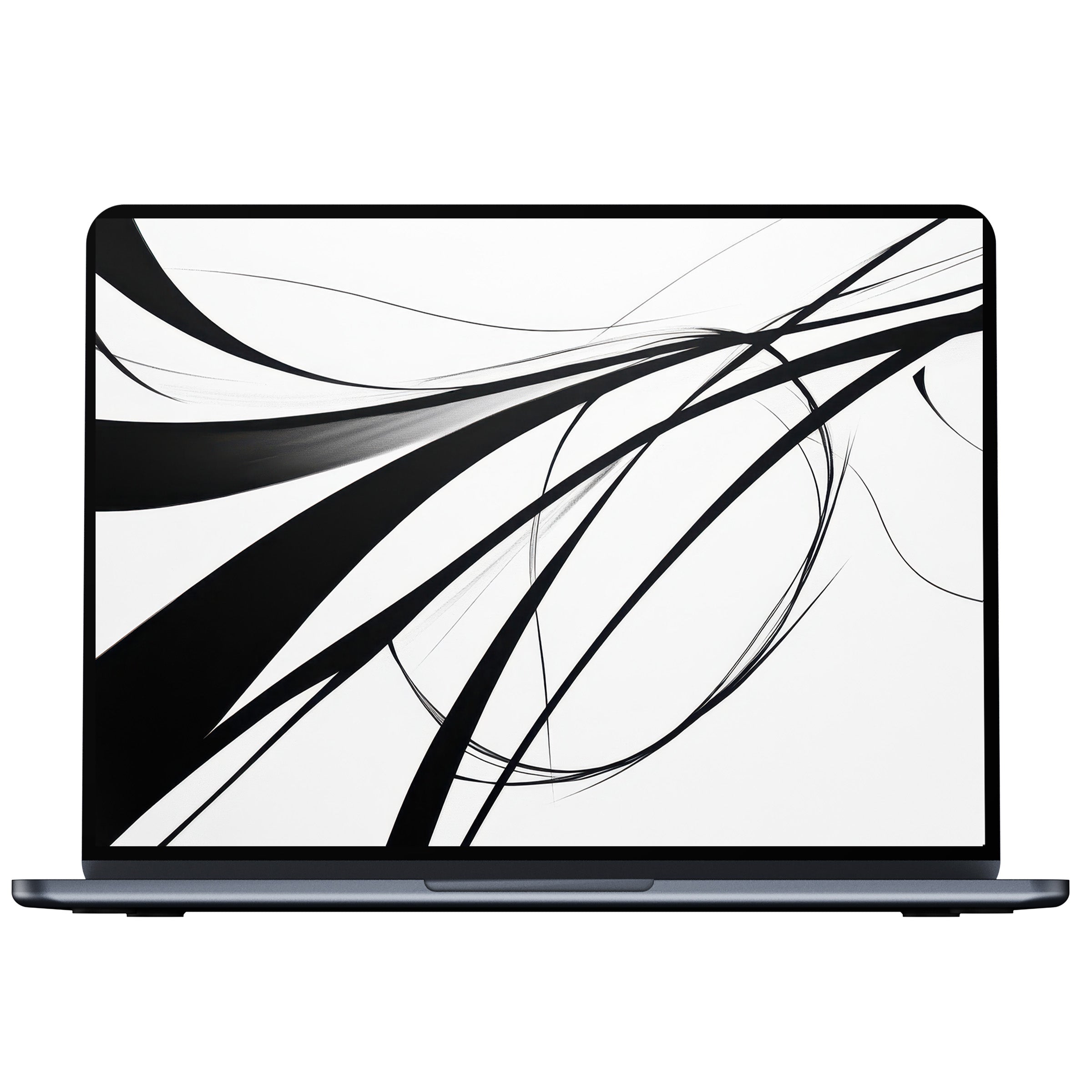 Modern desktop wallpaper with elegant black and white abstract lines inspires calm, perfect digital download for PC and laptop displays