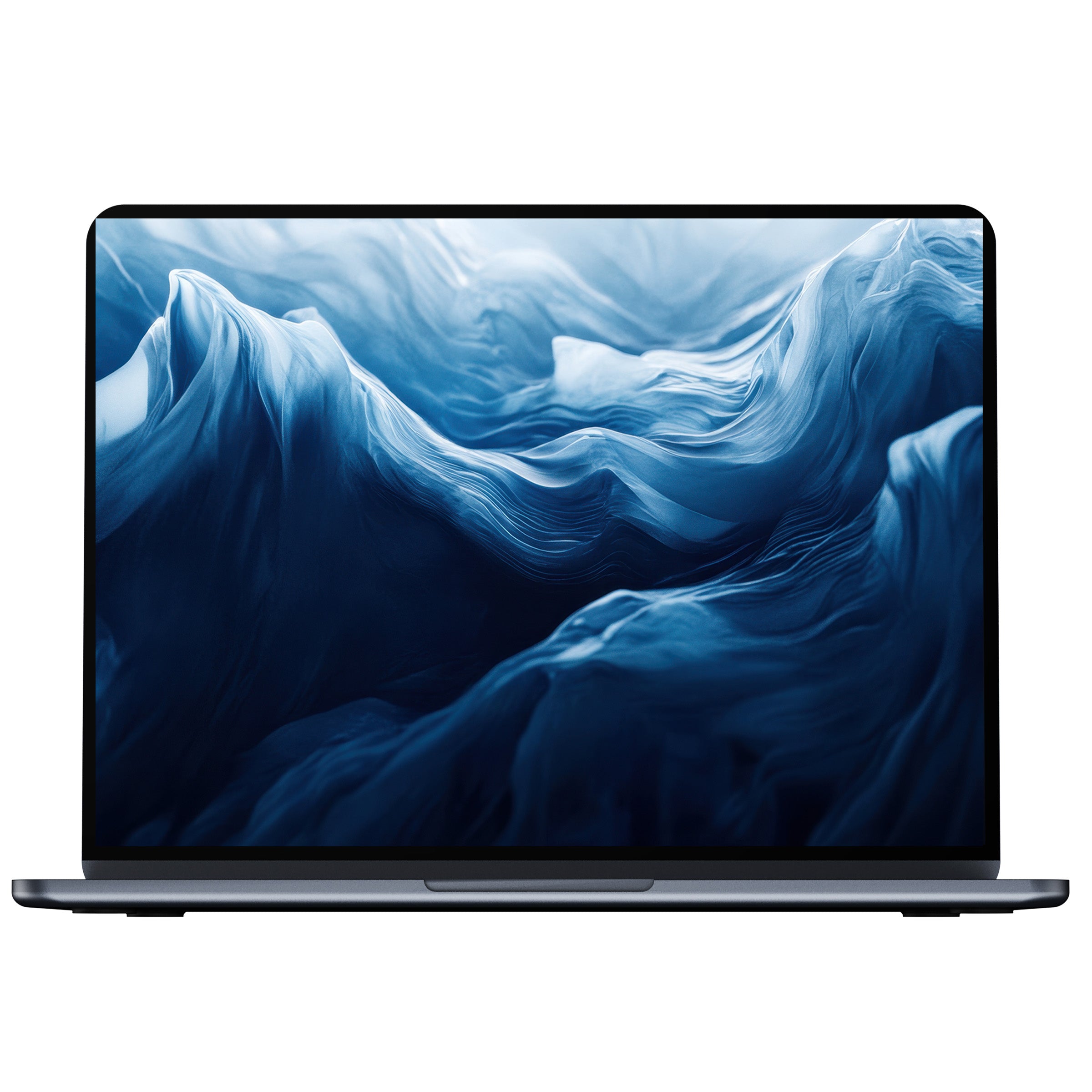 Modern desktop wallpaper features serene blue waves for an elegant digital download, perfect for PC or laptop artistic style