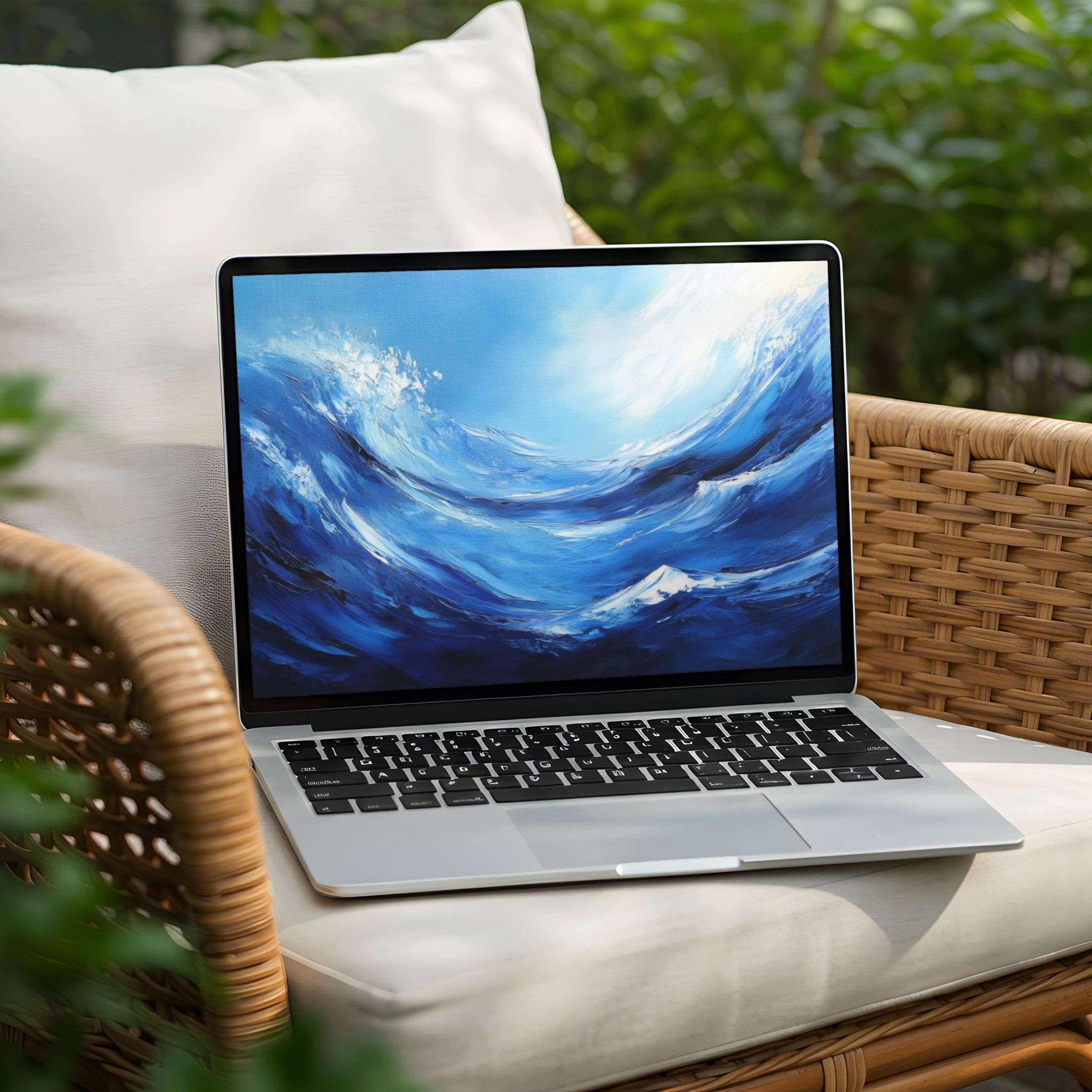 Elegant oceanic desktop background on a PC or Laptop for instant download brings calm inspiration and mindfulness to your space