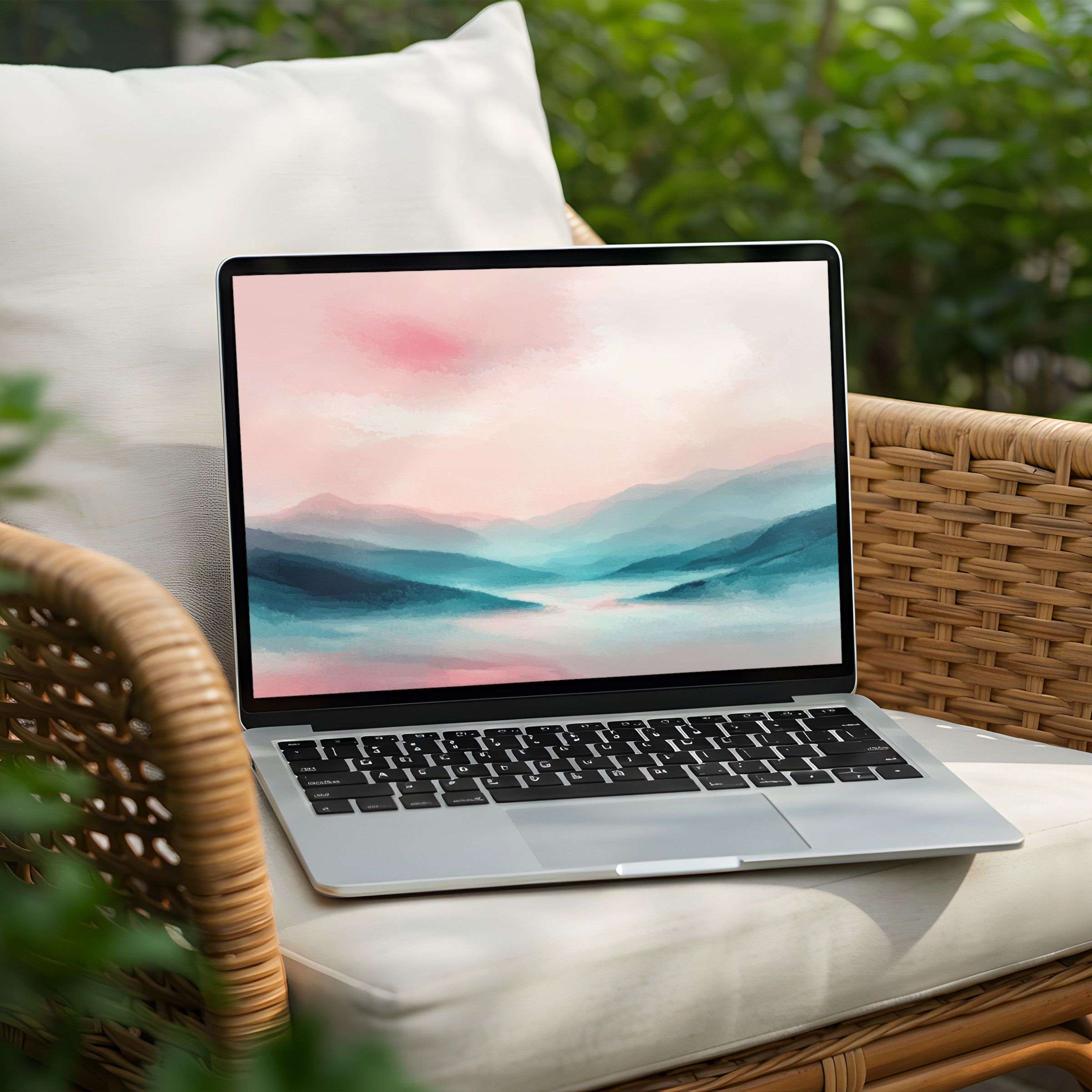 Elegant pastel sunrise painting for your desktop background brings calm inspiration to any PC or Laptop instant download