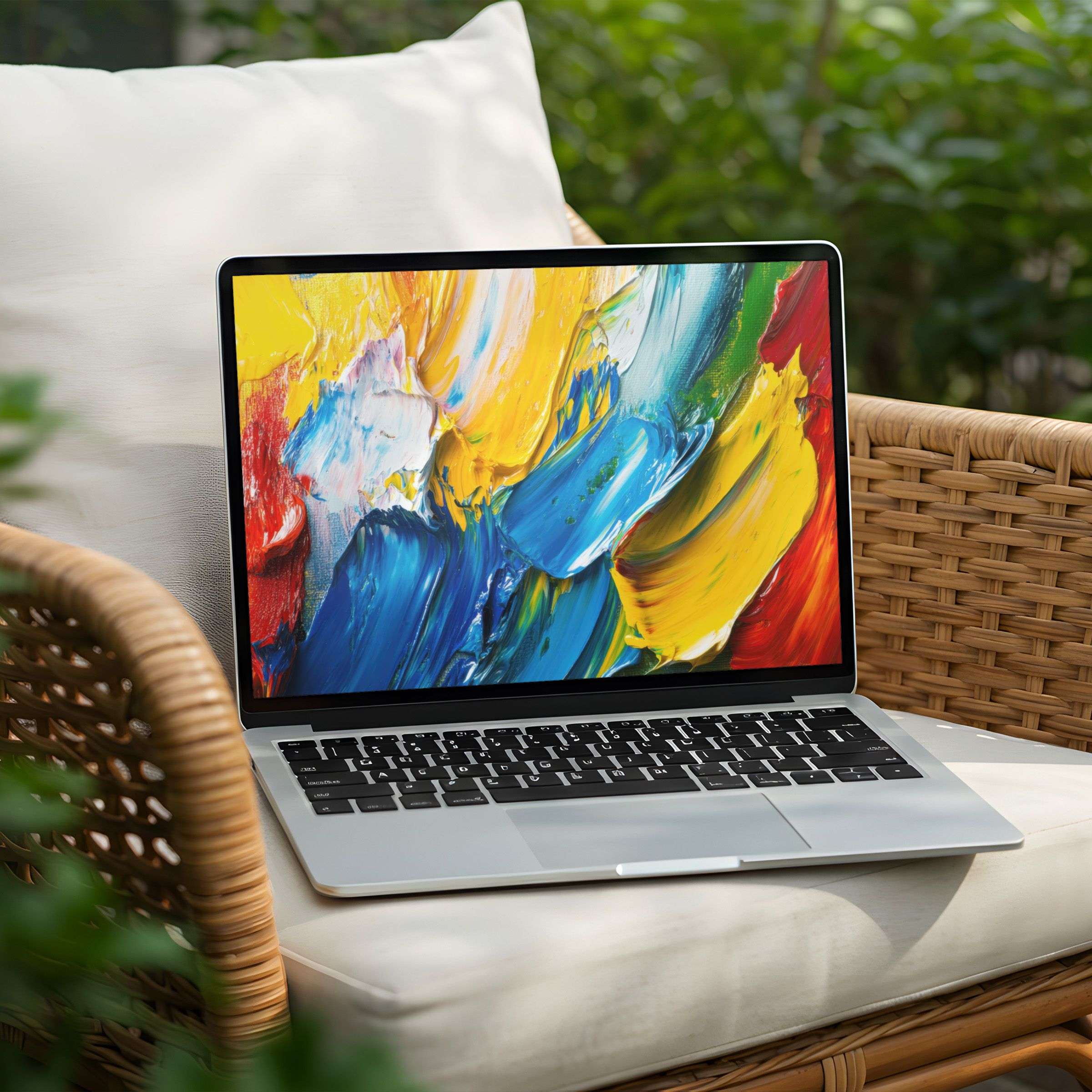 Vibrant abstract strokes for desktop background bring serene inspiration to your PC or Laptop as an instant download