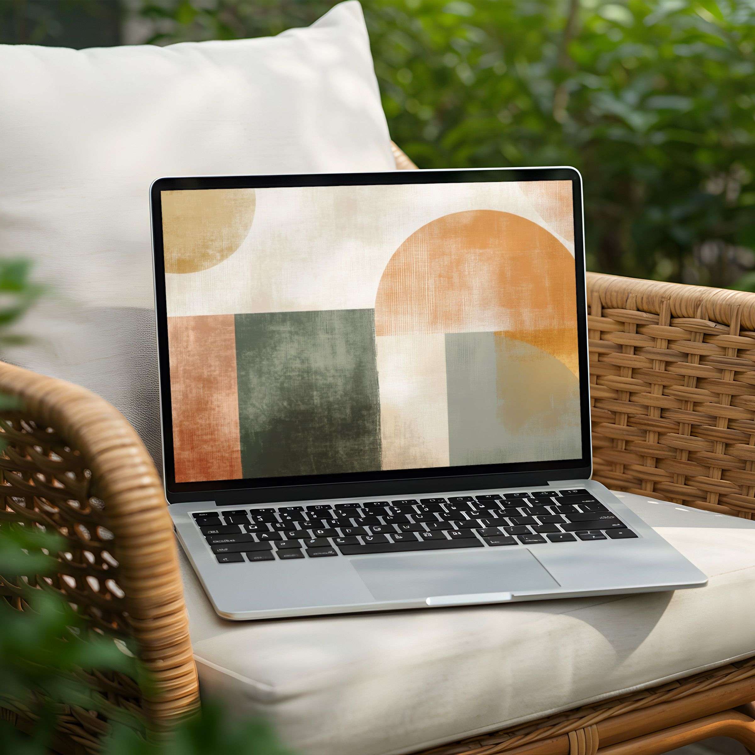 Abstract art desktop background for PC and Laptop instant download soothing calm tones inspire elegance and mindfulness
