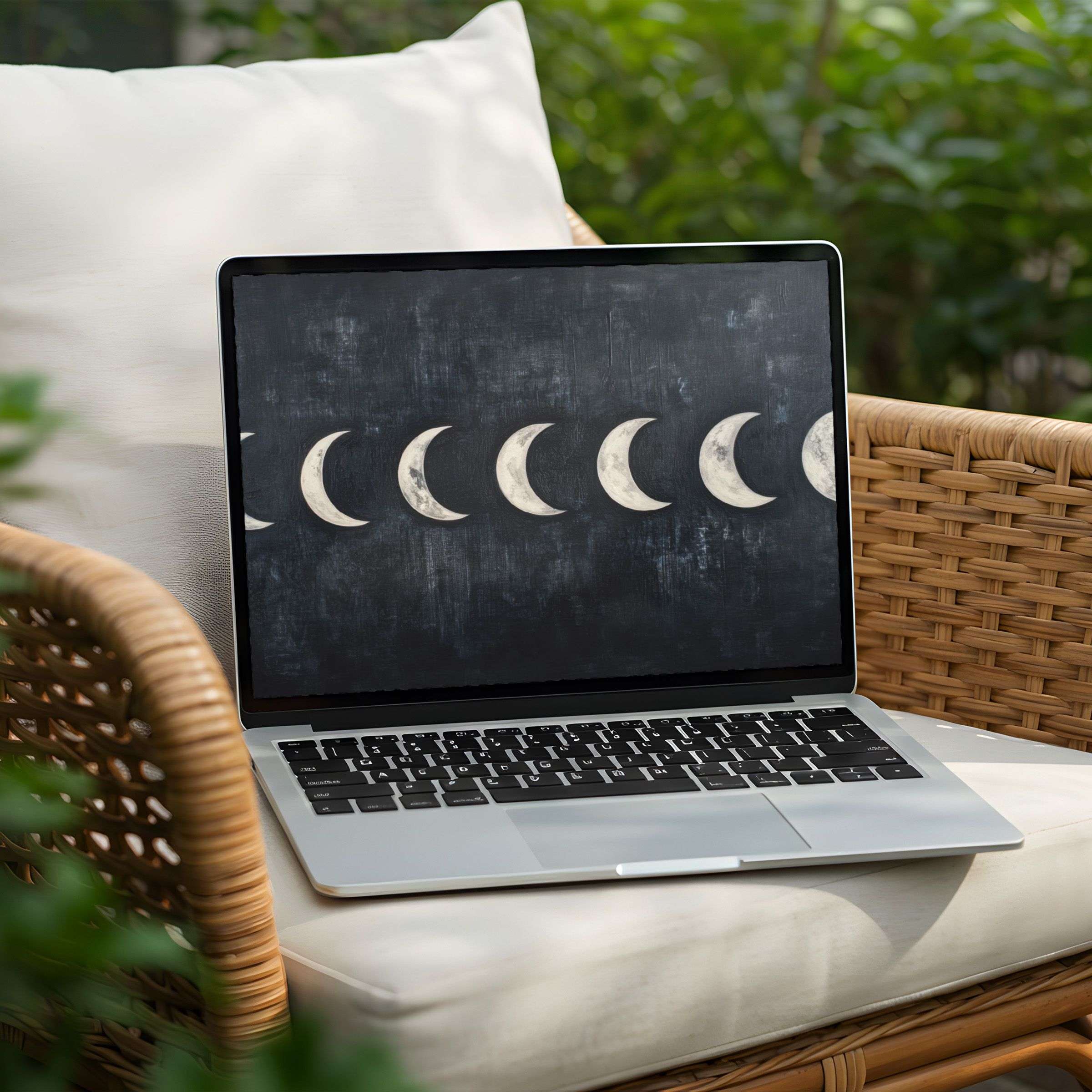 Moon phases desktop background transforms your PC or Laptop into a serene and inspiring oasis with instant download elegance