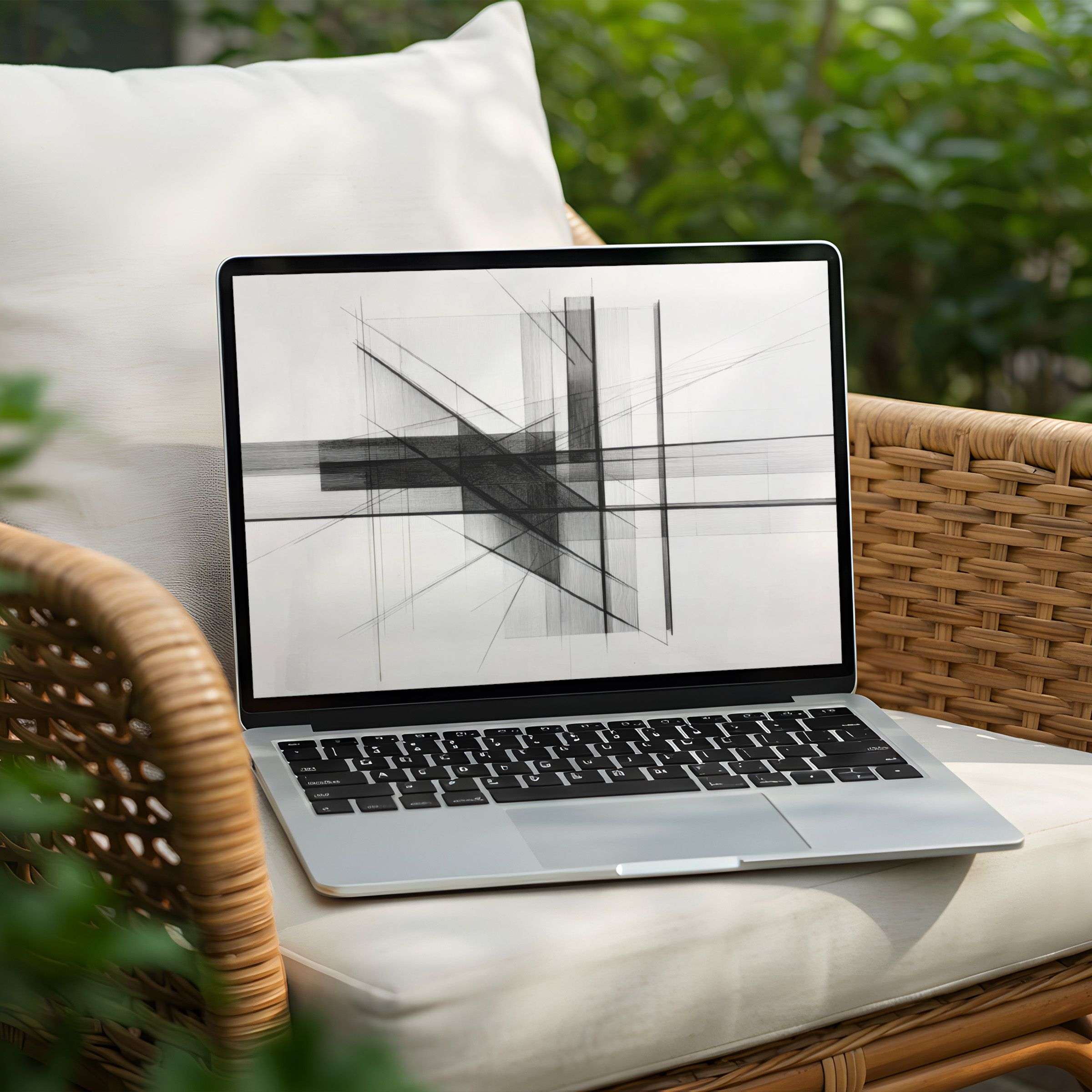 Abstract black and white desktop background for instant download on PC or Laptop inspiring calm and sustainable elegance