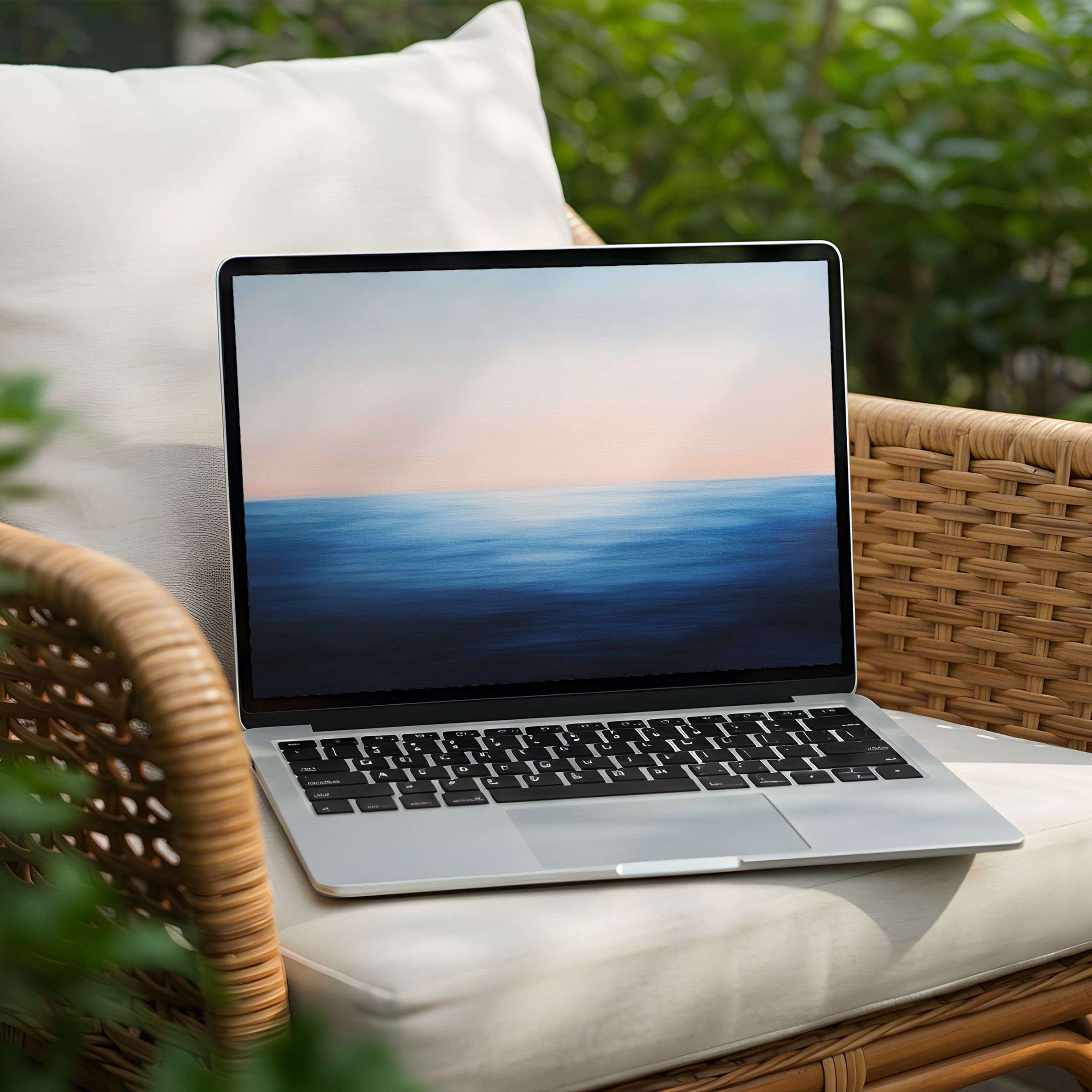 Serene ocean-inspired desktop background for PC or Laptop instant download offering a calming elegance and mindful inspiration