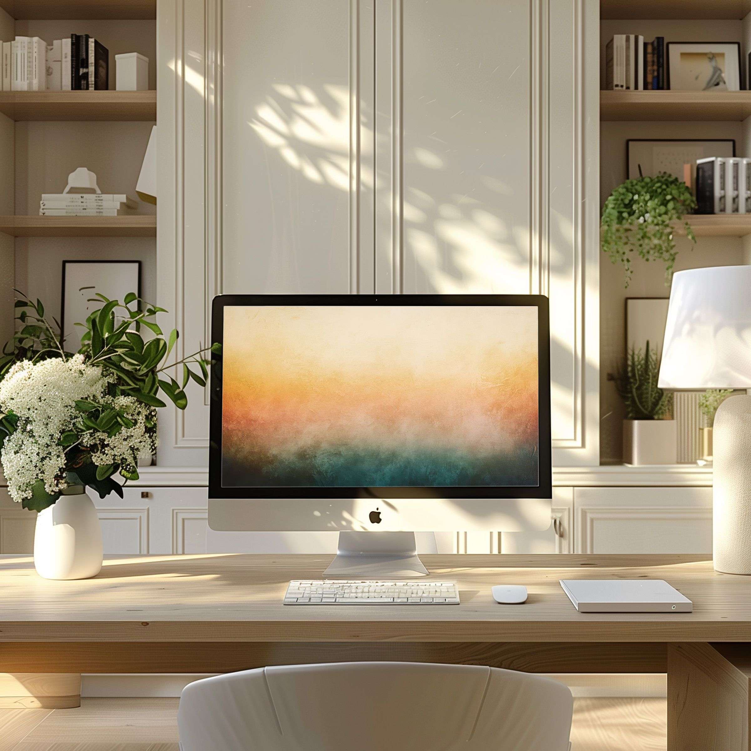Elegant abstract wallpaper for computer transforms any modern home office into a calm oasis fits PC laptop ultrawide screens