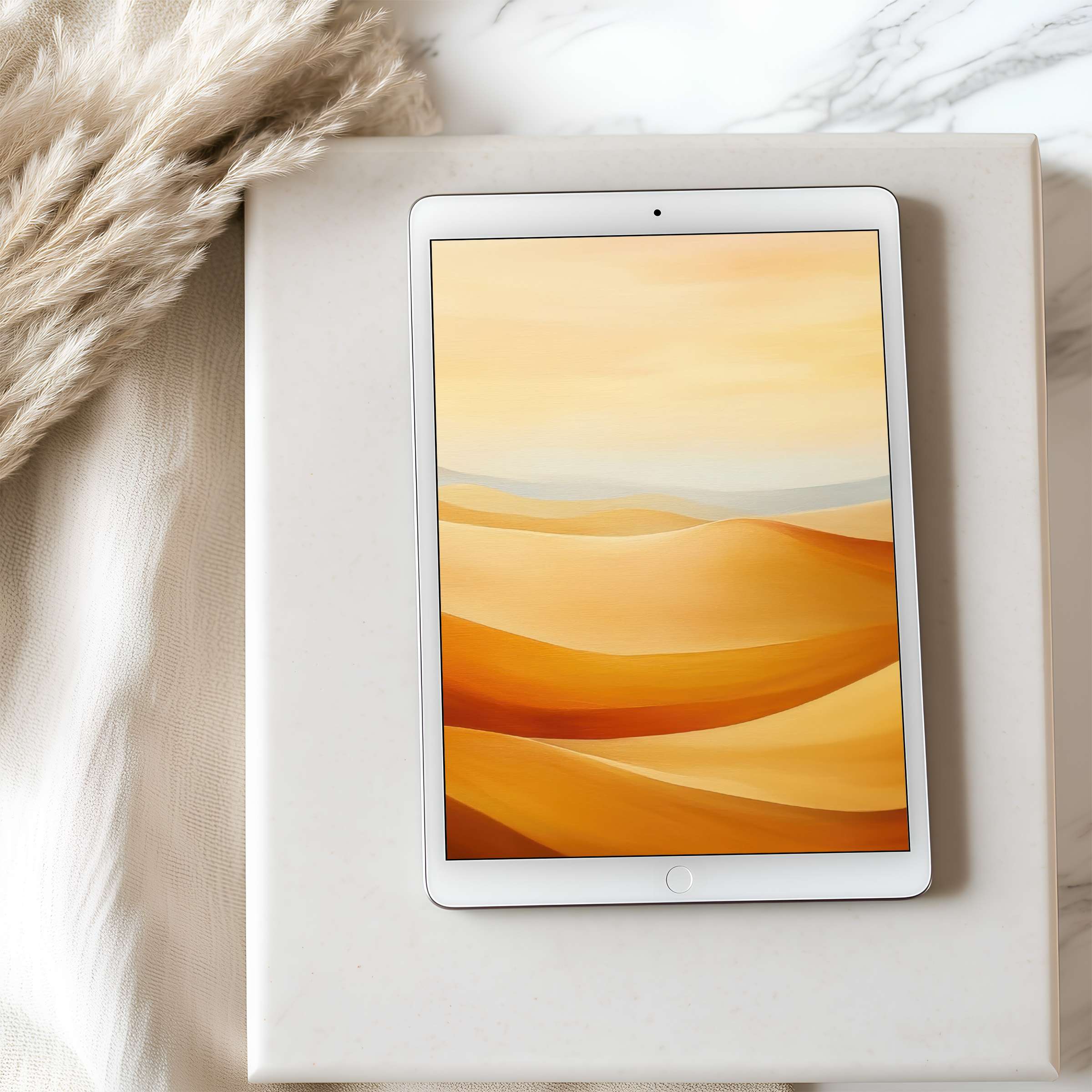 Elegant tablet wallpaper featuring serene desert hues, perfect for iPad, high resolution digital download for tranquil decor