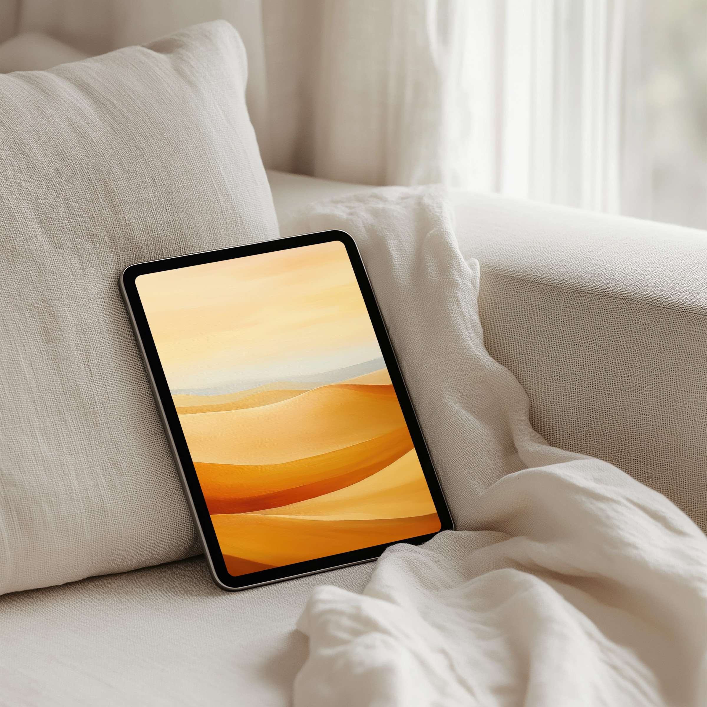 Elegant desert-inspired iPad background for instant download, enhancing tablet aesthetics with calming earthy tones and tranquility