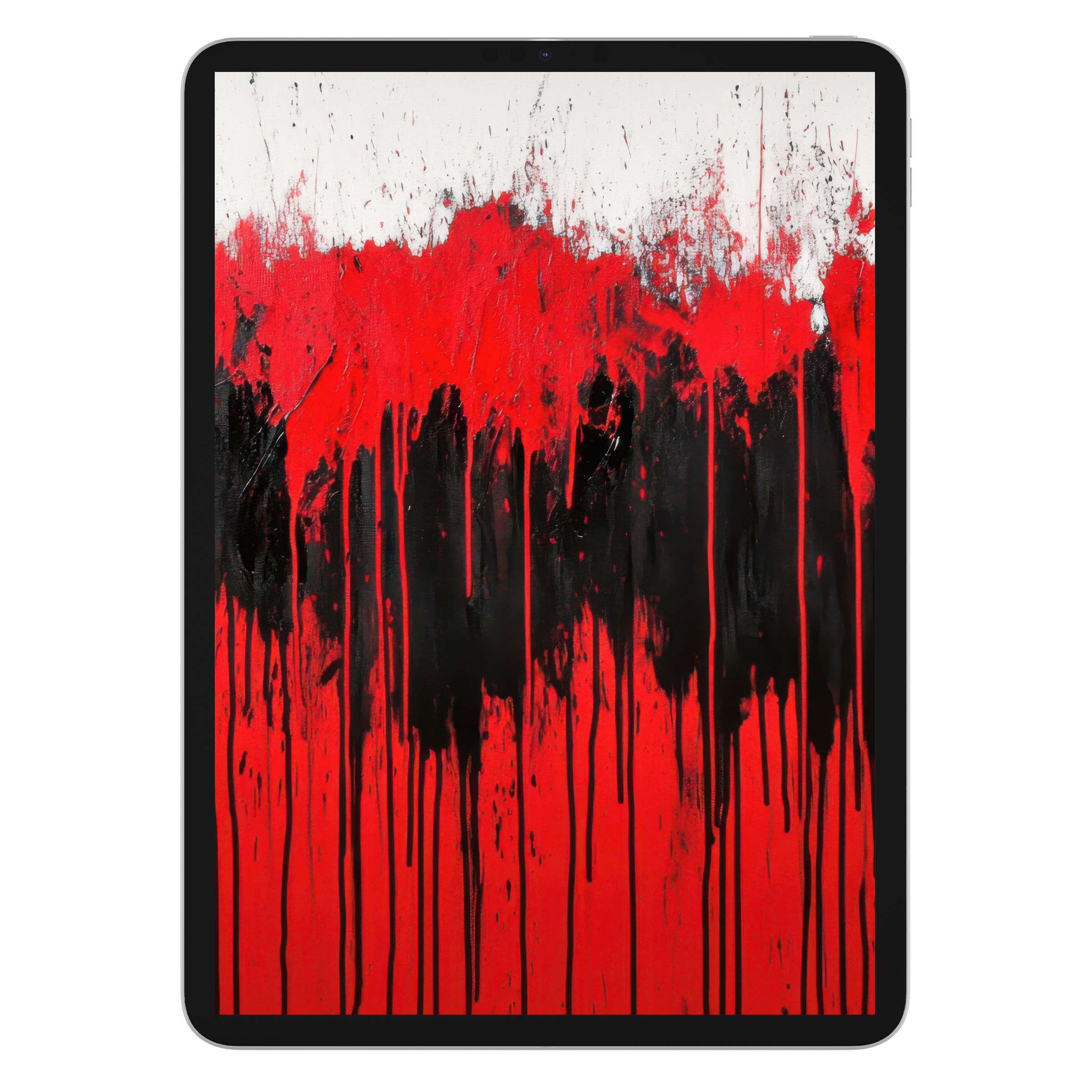 Modern iPad wallpaper with bold red and black abstract art for an inspiring digital download background on any tablet device