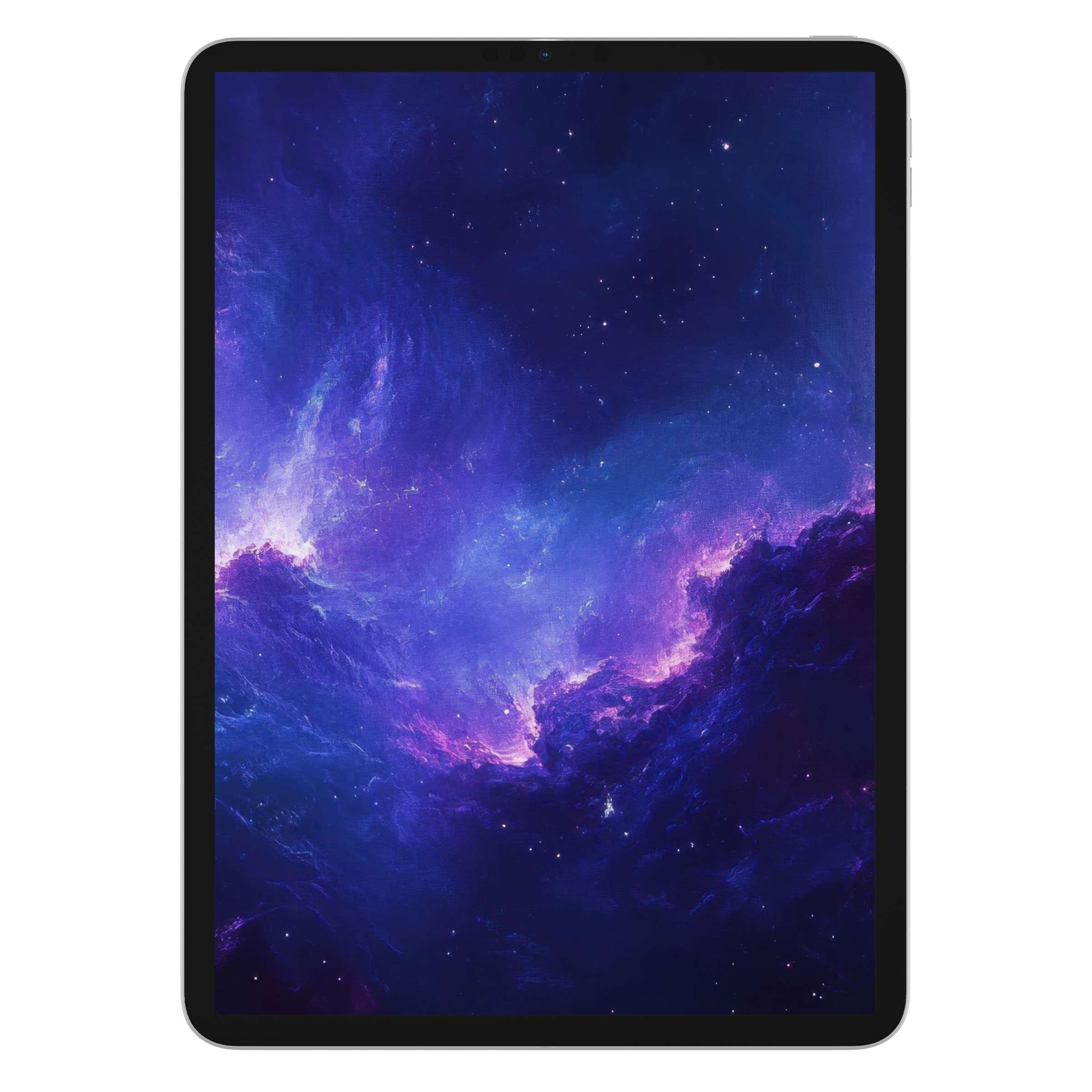 Elegant modern iPad wallpaper with a dreamy galaxy design, perfect tablet background for calming digital download and serene style