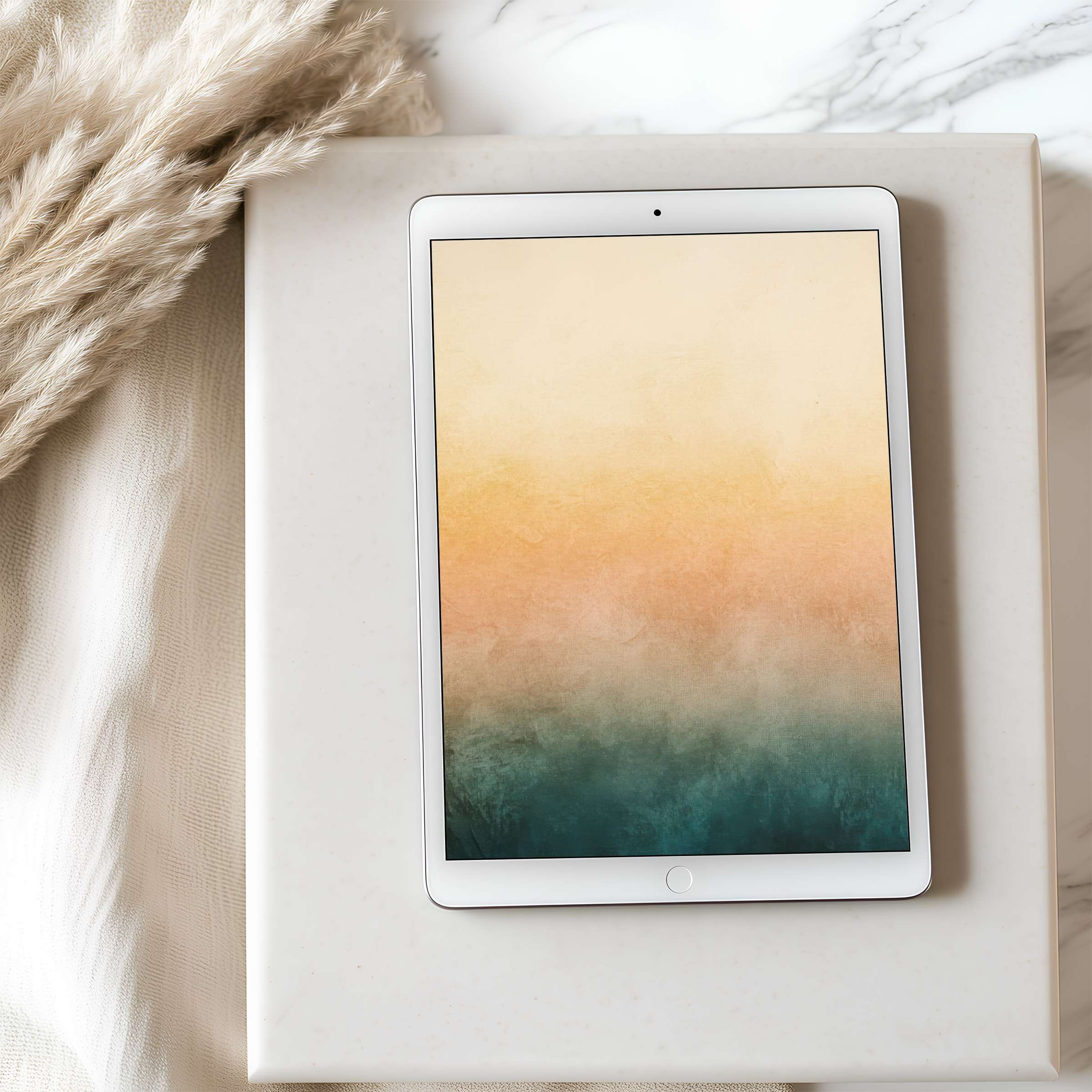 Elegant gradient tablet wallpaper in calming earth tones, perfect for a curated iPad display and Android download to inspire tranquility