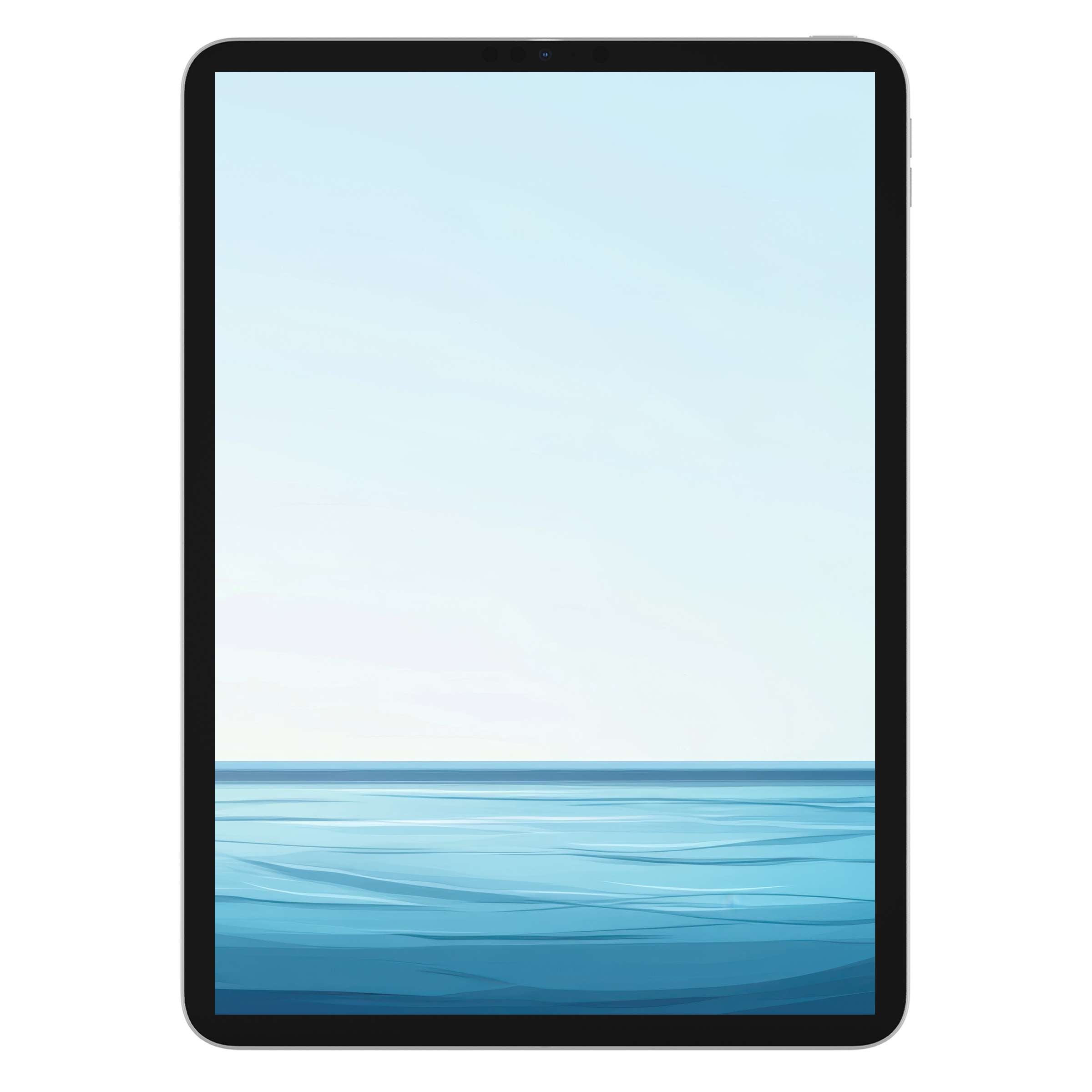 Tranquil blue seascape modern iPad wallpaper offers a serene digital download background for tablet users seeking calm aesthetics