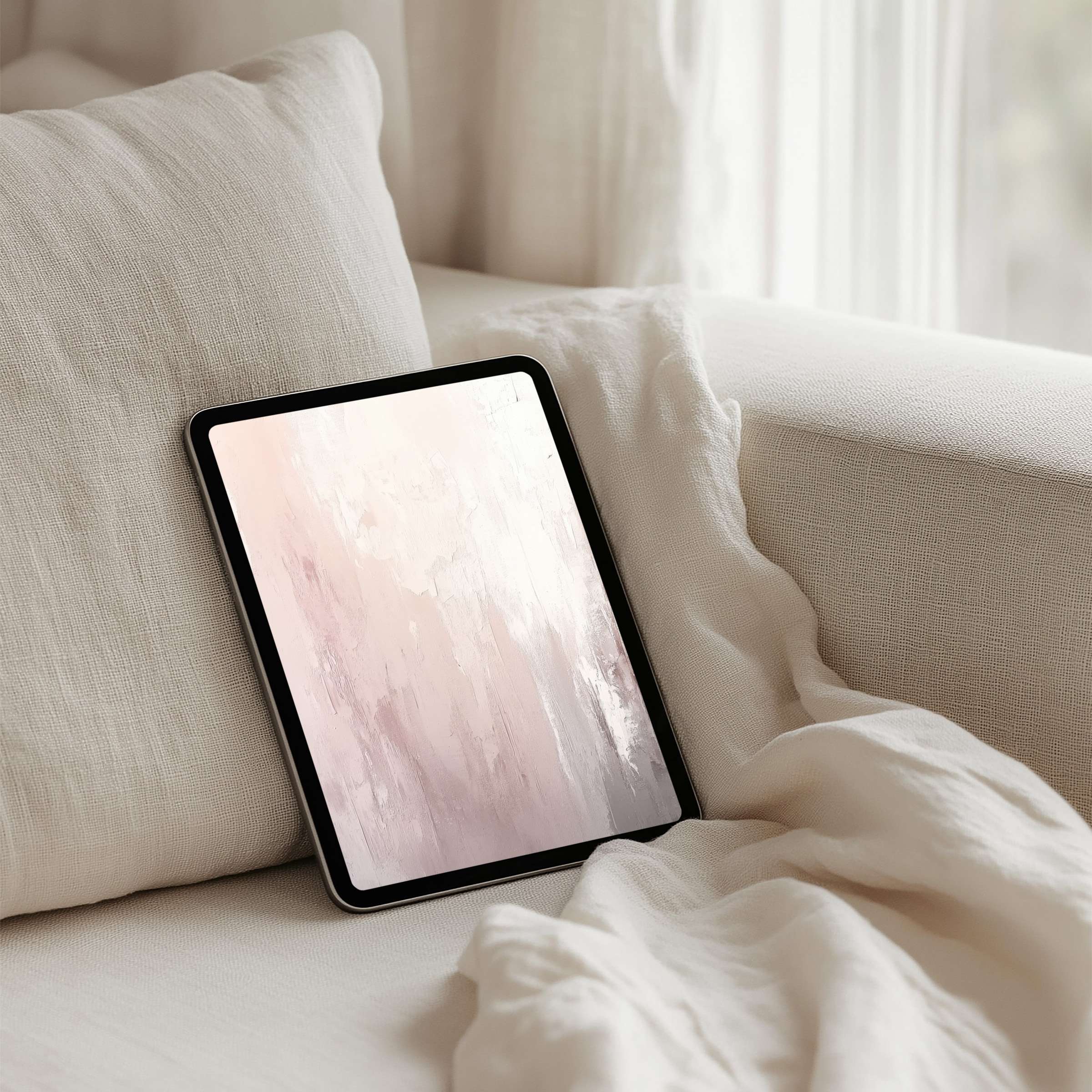 Delicate pastel abstract art iPad background for a tranquil, inspired feel on any tablet instant download for mindful living