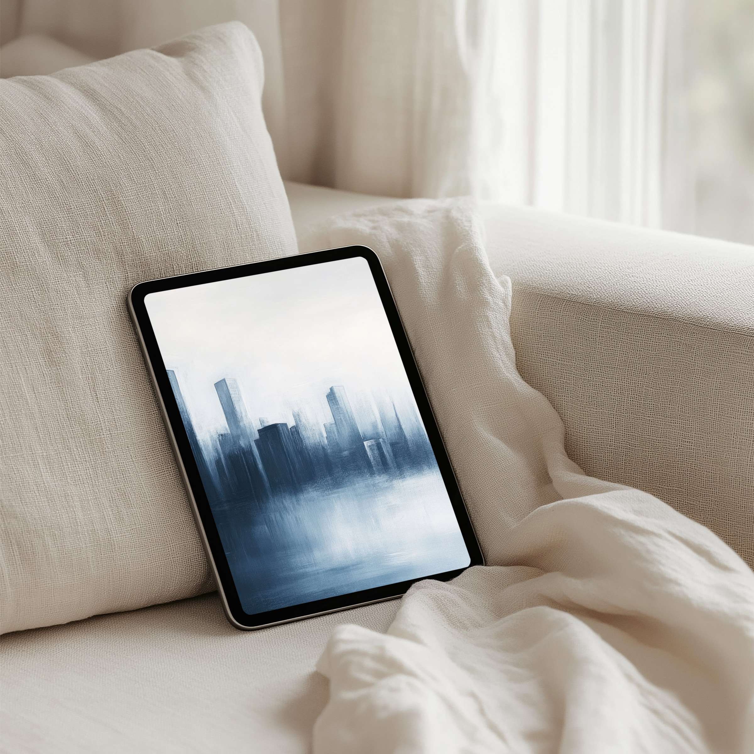 Elegant cityscape iPad background evokes calm and inspiration perfect instant download for any tablet uplifting your digital decor