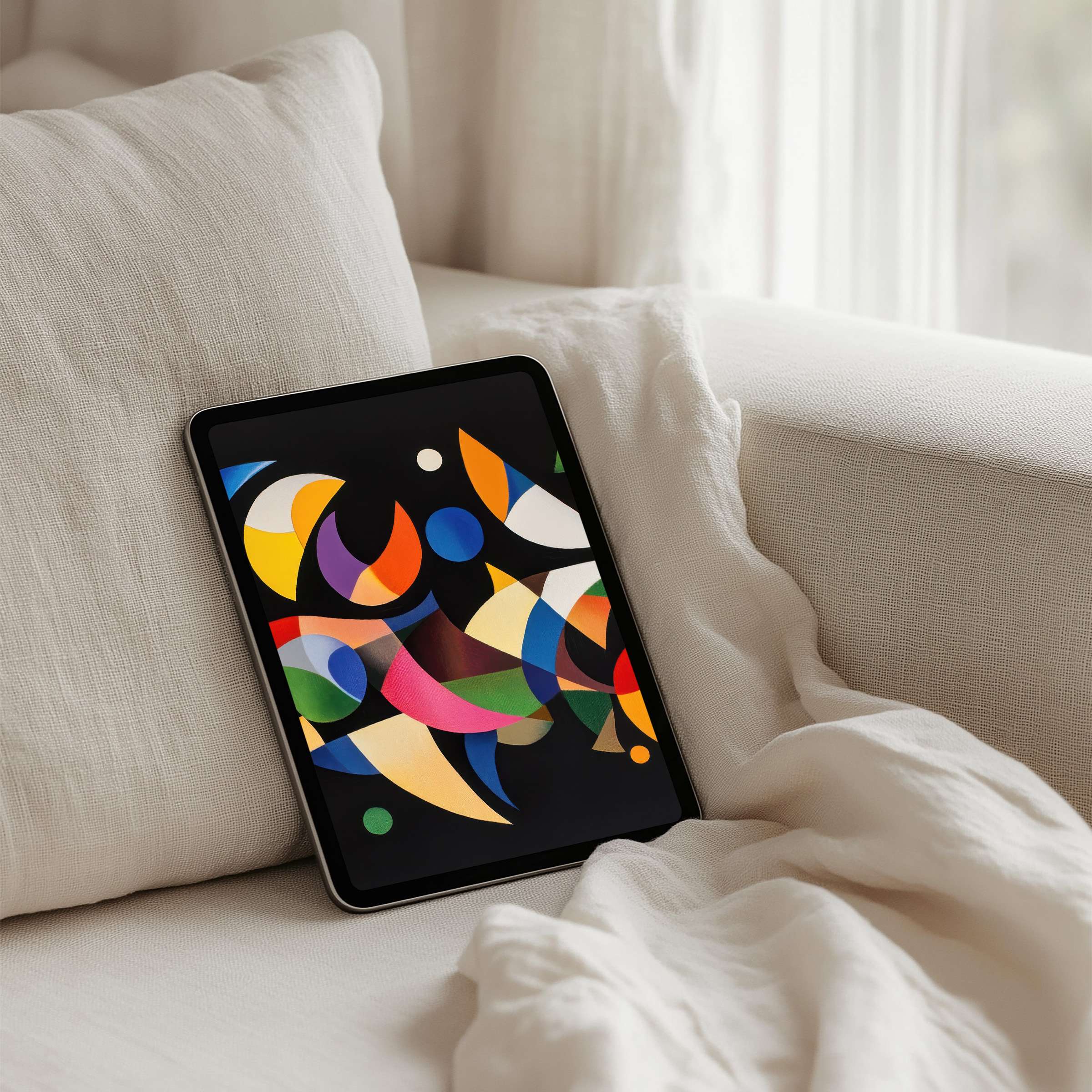 Elegant abstract art iPad background offering instant download for tablets adds calm and inspiration to your digital space
