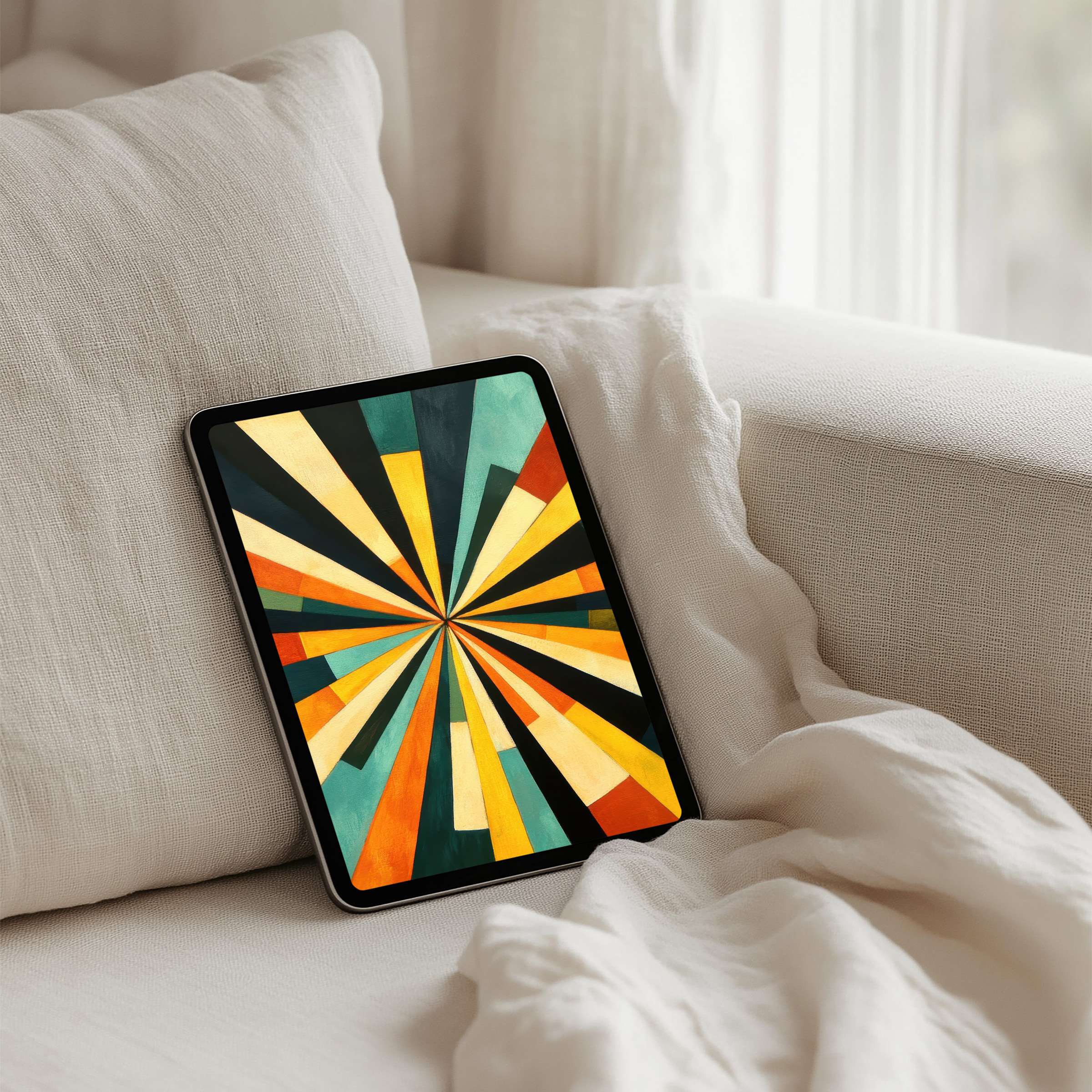 Elegant abstract iPad background in calm tones for instant download fits all tablets inspiring mindful aesthetics for design lovers