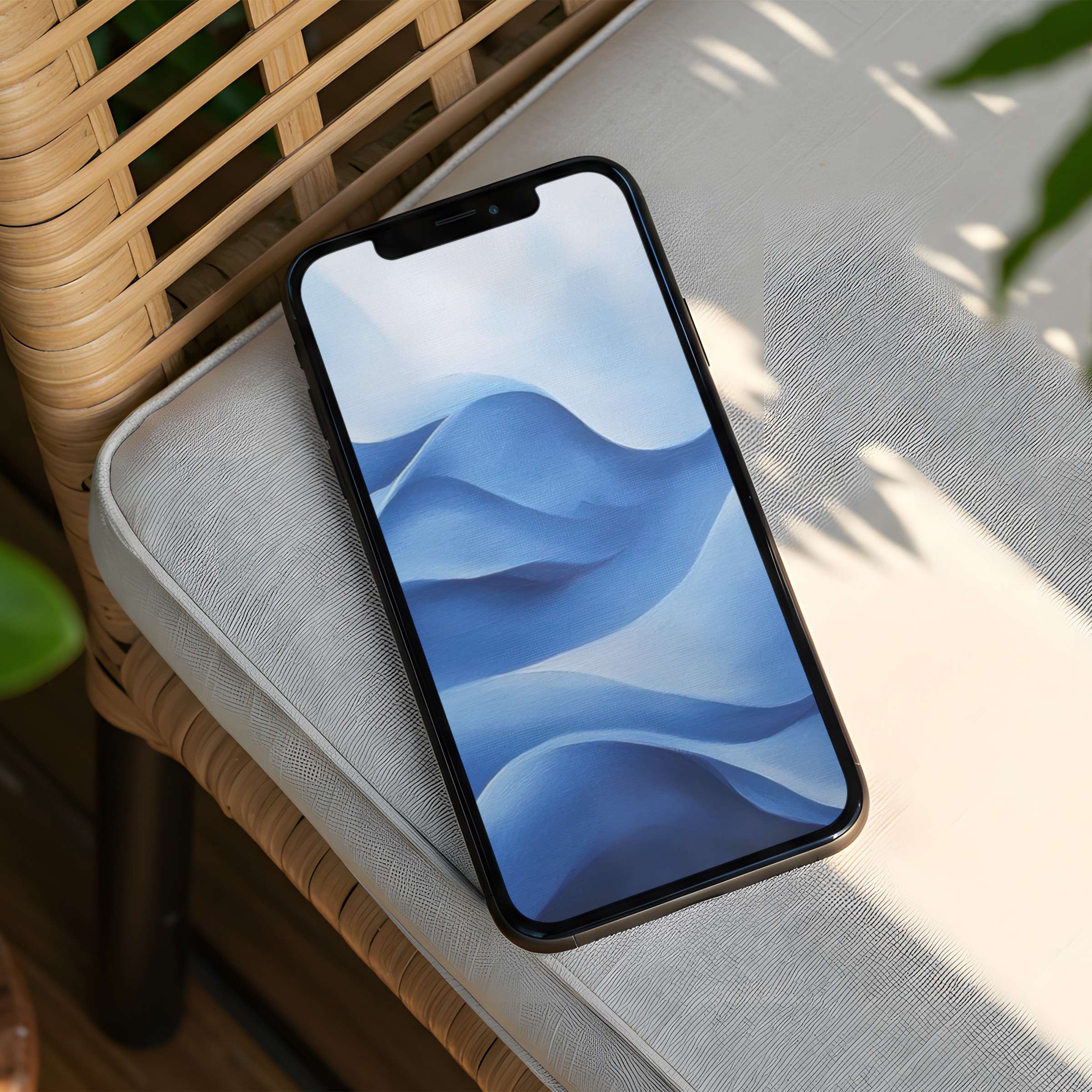 Elegant iPhone background featuring serene blue waves offers instant download for phone screens inspiring calm and mindfulness