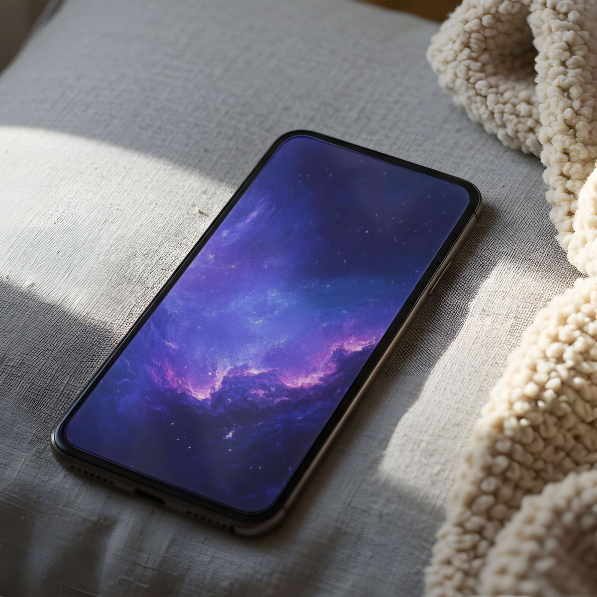 Stunning galaxy phone wallpaper with rich purple hues elegantly enhances any iPhone or Android screen perfect for digital download