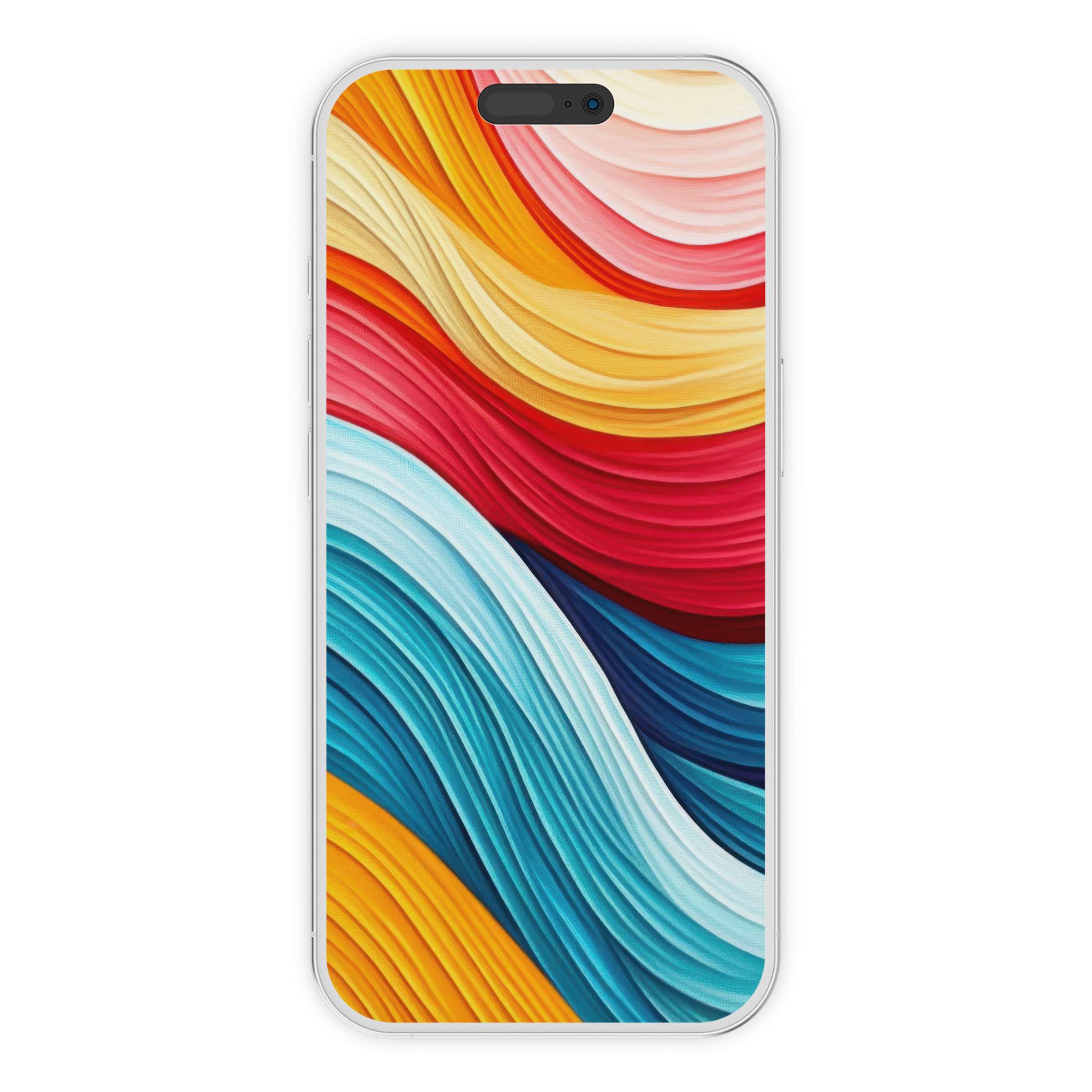 Vibrant modern iPhone wallpaper featuring flowing wave textures in rich colors for an elegant phone background digital download