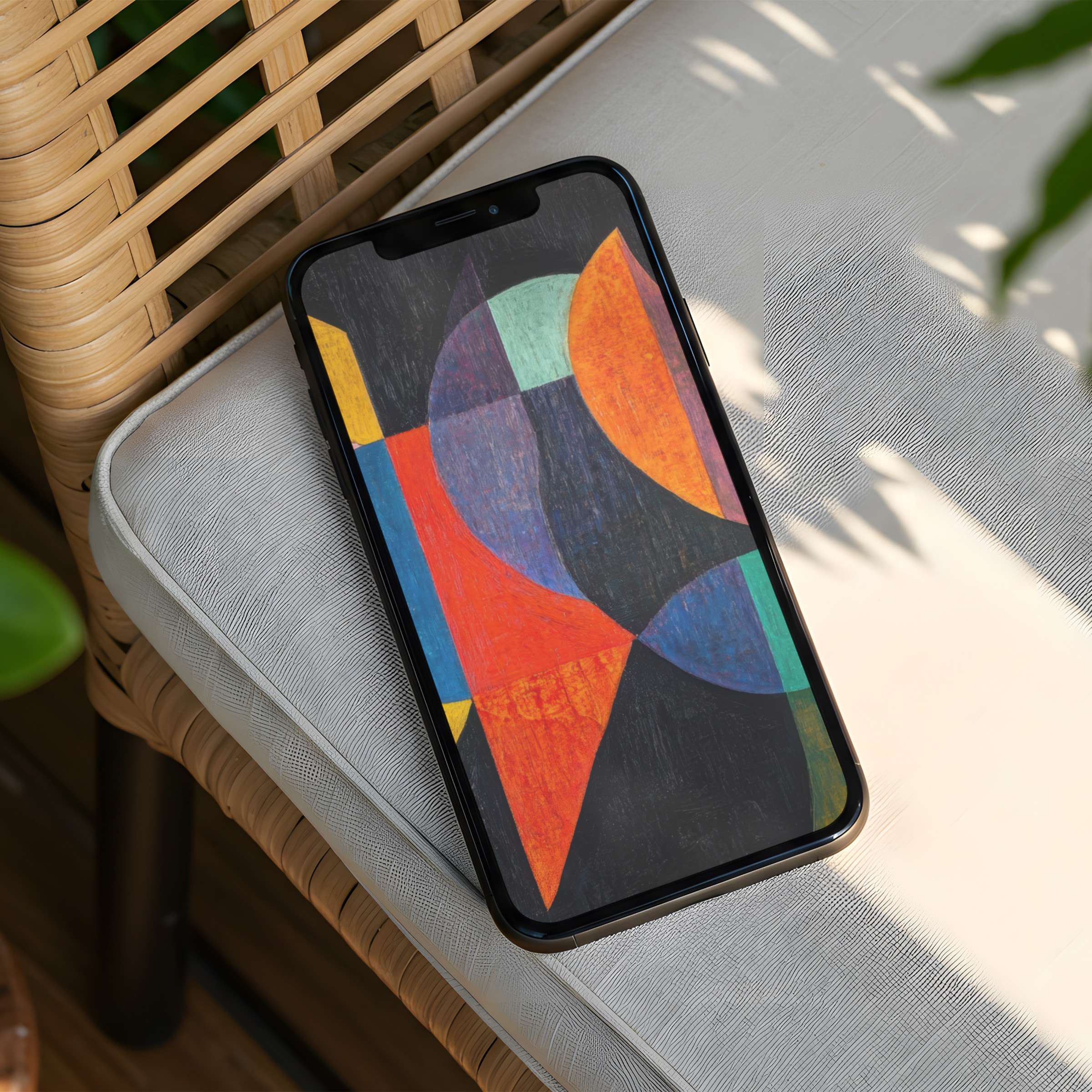 Vibrant geometric abstract brings elegant calm to any iPhone background perfect for instant download on any phone