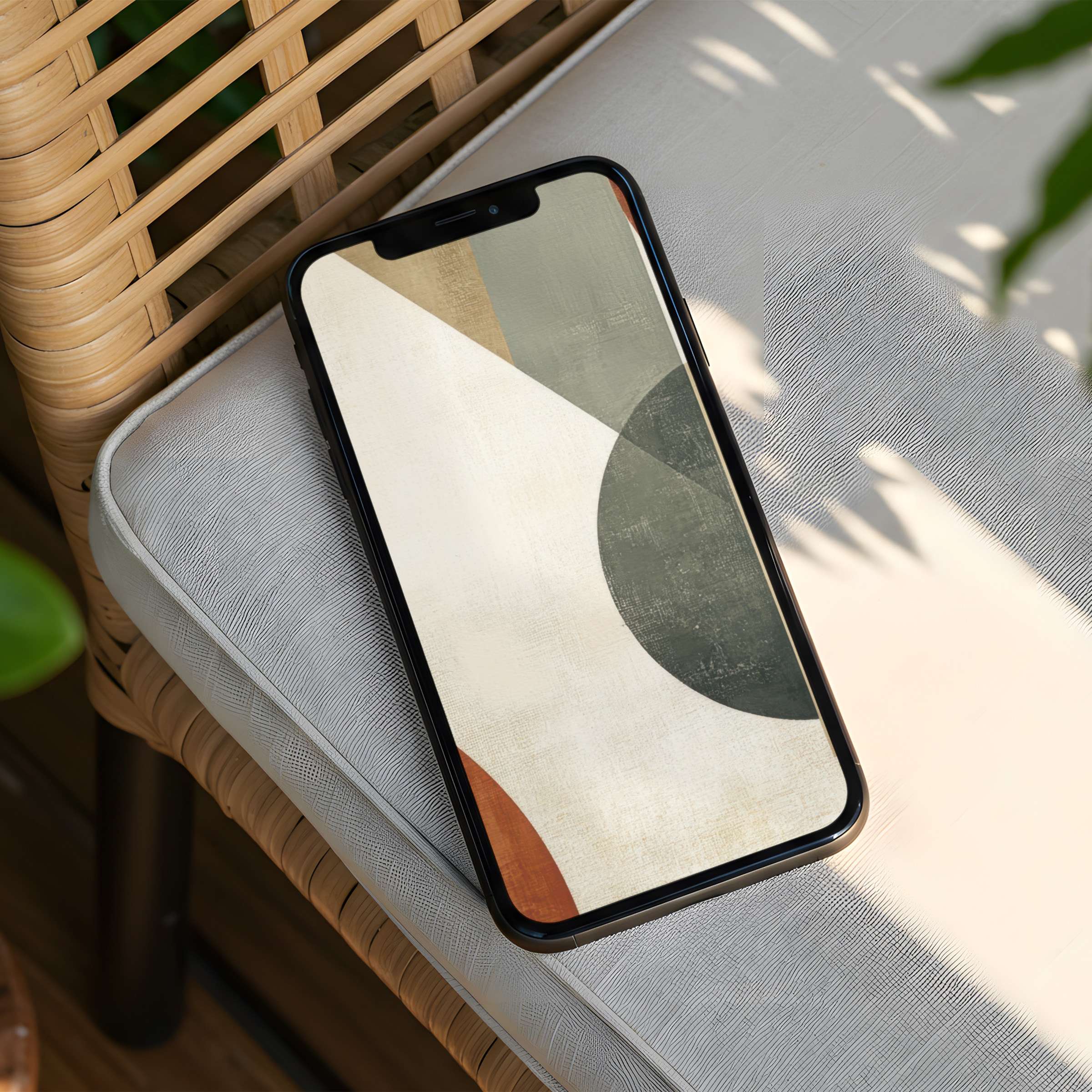 Elegant abstract iPhone background in calm earth tones for instant download fits phone screens inspiring mindfulness and design allure
