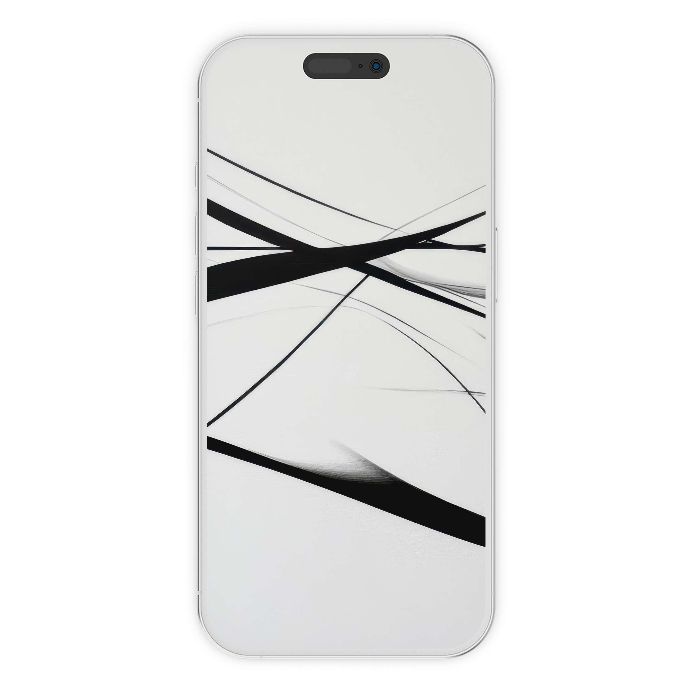Elegant black and white abstract lines create a calming modern iPhone wallpaper phone background digital download, perfect for all devices