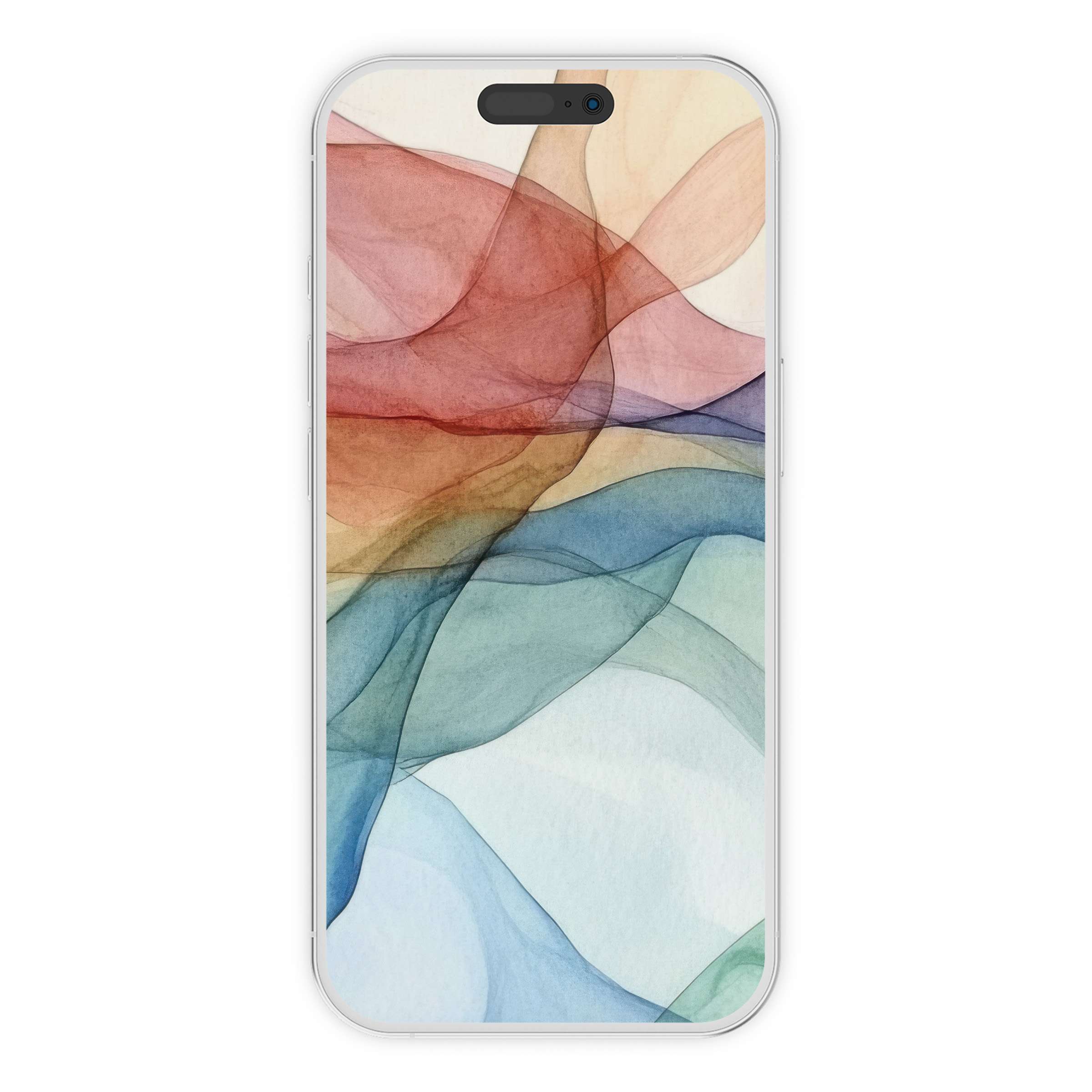 Modern iPhone wallpaper with flowing abstract colors for a serene phone background digital download suitable for all devices
