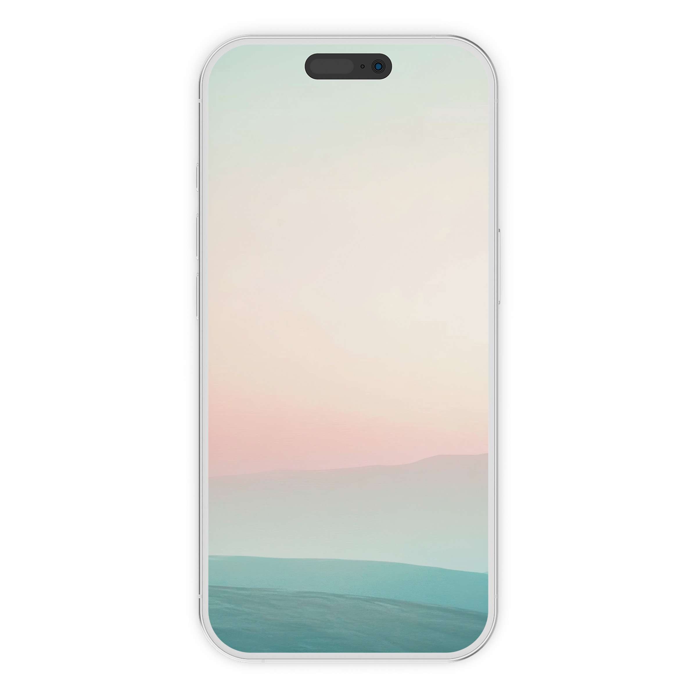 Modern iPhone wallpaper featuring serene pastel gradient; elegant digital download suitable for phone background on both iOS and Android