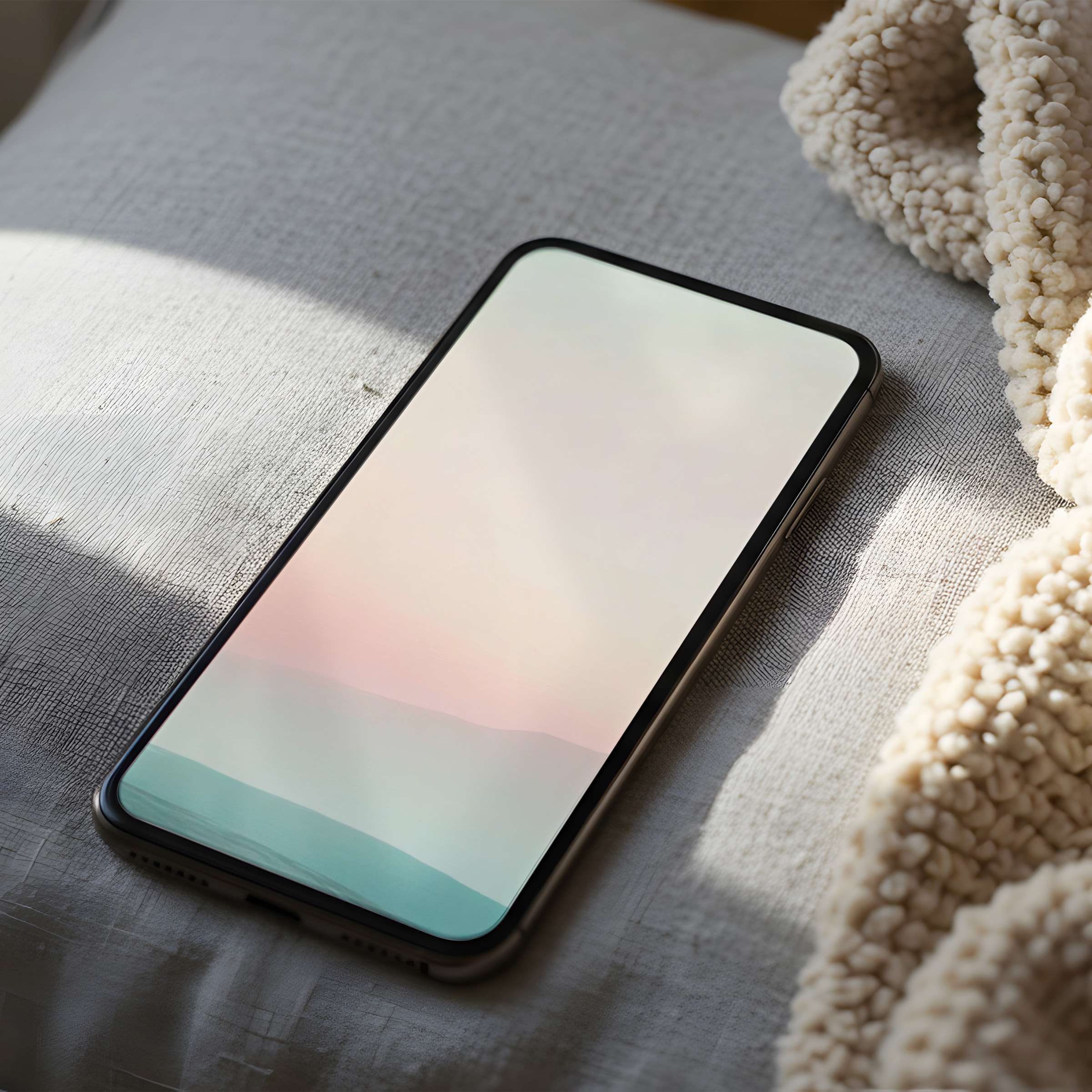 Calming high-resolution phone wallpaper with soft pastel gradient hues, perfect for iPhone and Android phones, digital download