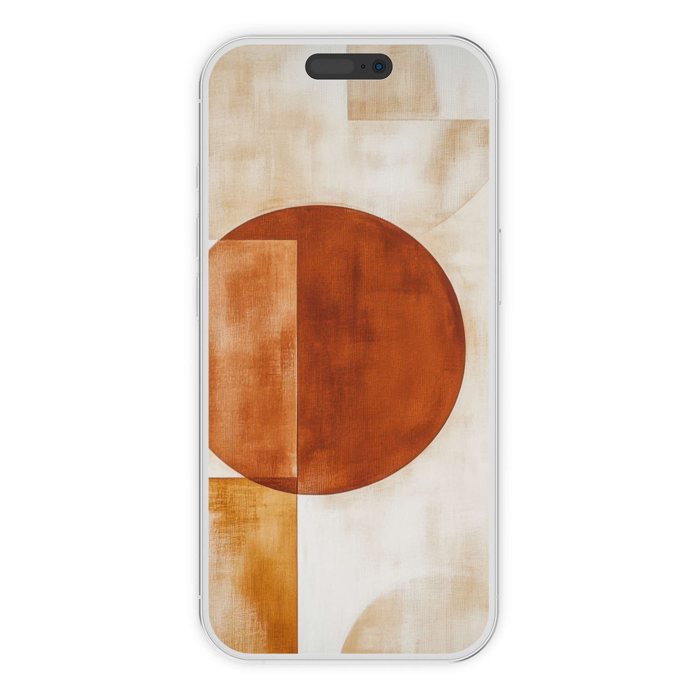 Modern iPhone wallpaper features warm earthy tones and geometric shapes, perfect as a phone background for a digital download