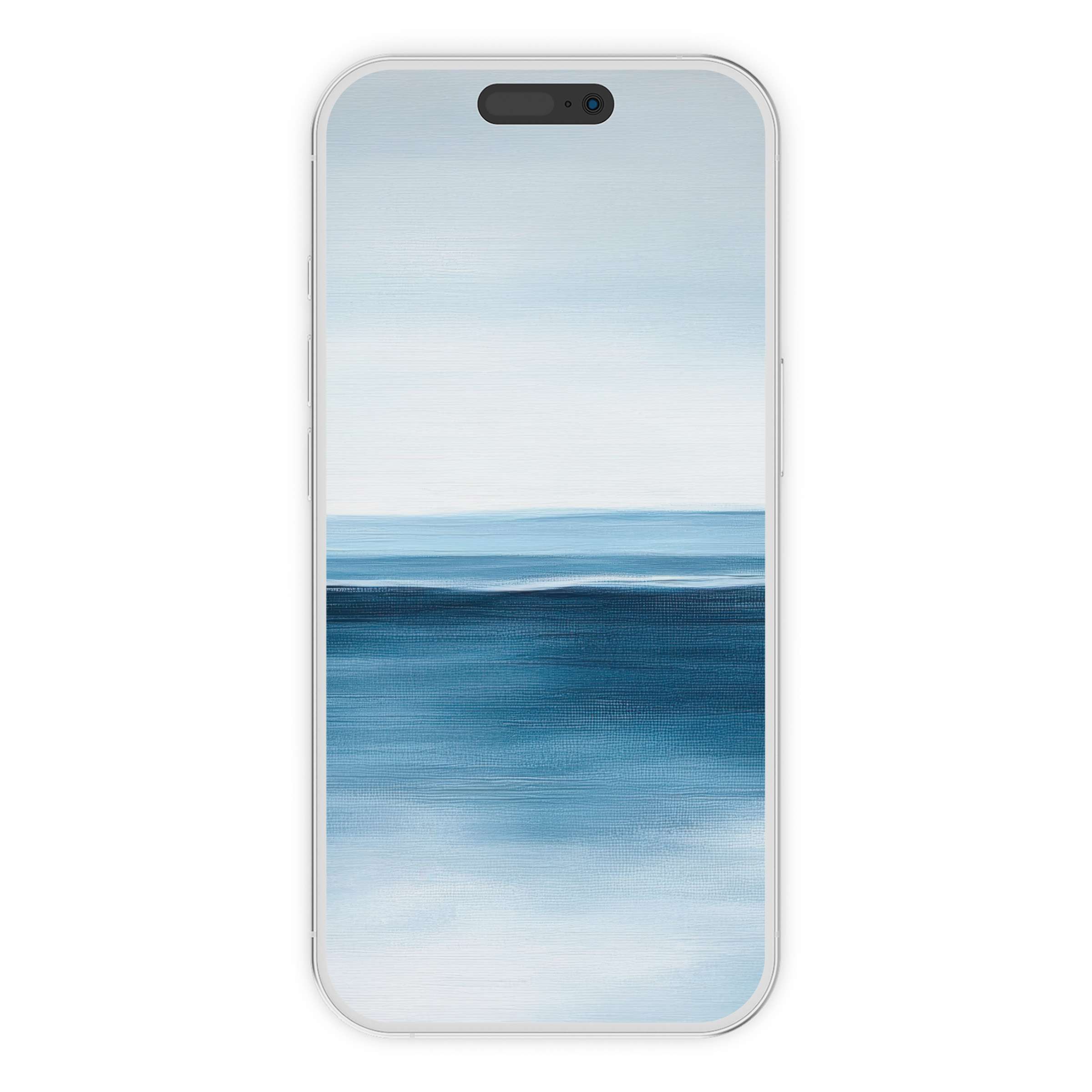 Modern iPhone wallpaper featuring serene blue ocean waves, an elegant digital download for calming phone backgrounds on all devices