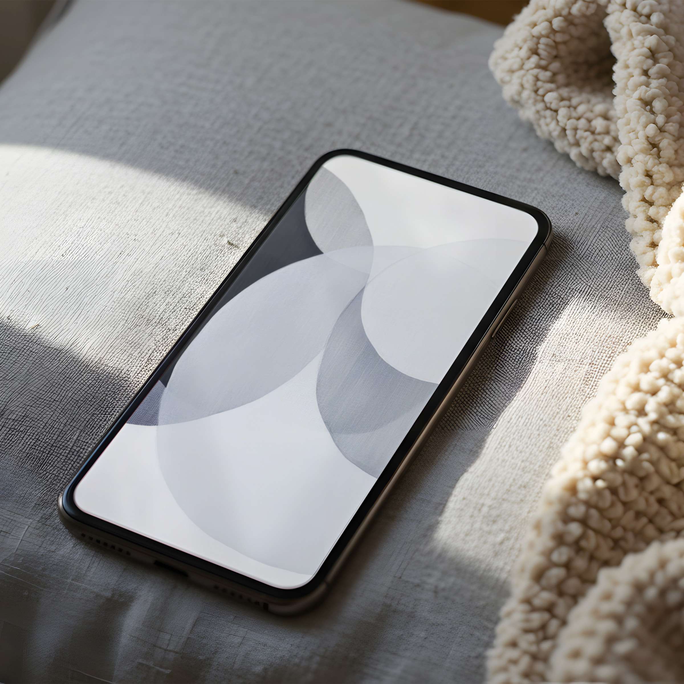 Elegant phone wallpaper featuring soft gray abstract circles on a high resolution screen perfect for digital download on all phones