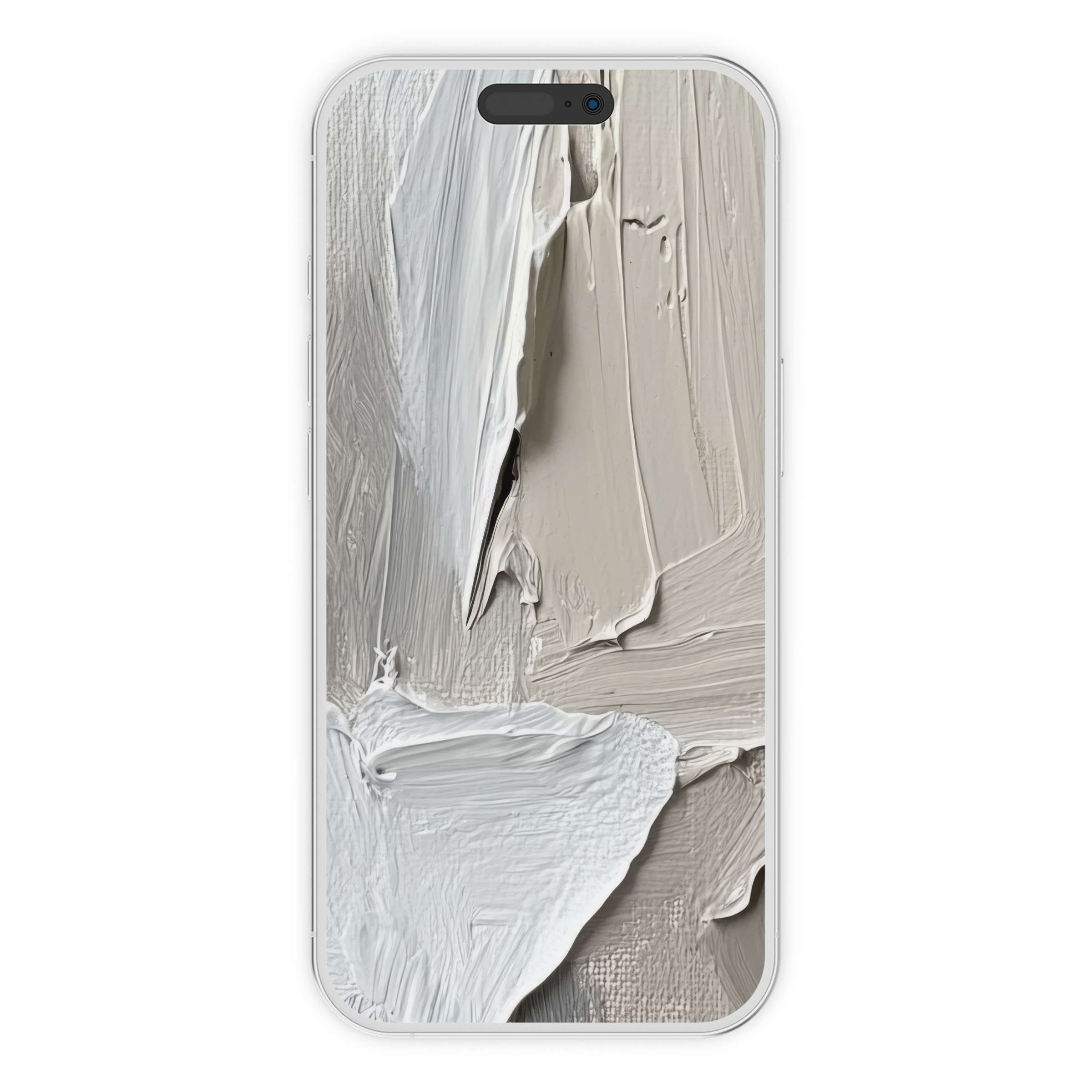 Elegant modern iPhone wallpaper showcasing textured beige and white abstract art, perfect phone background digital download for serene style