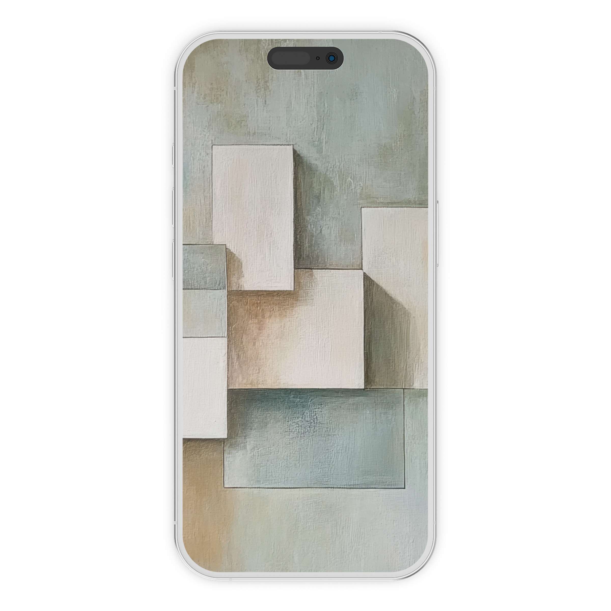 Modern iPhone wallpaper showcasing a serene geometric design in neutral tones perfect for phone background digital download suitable for Android