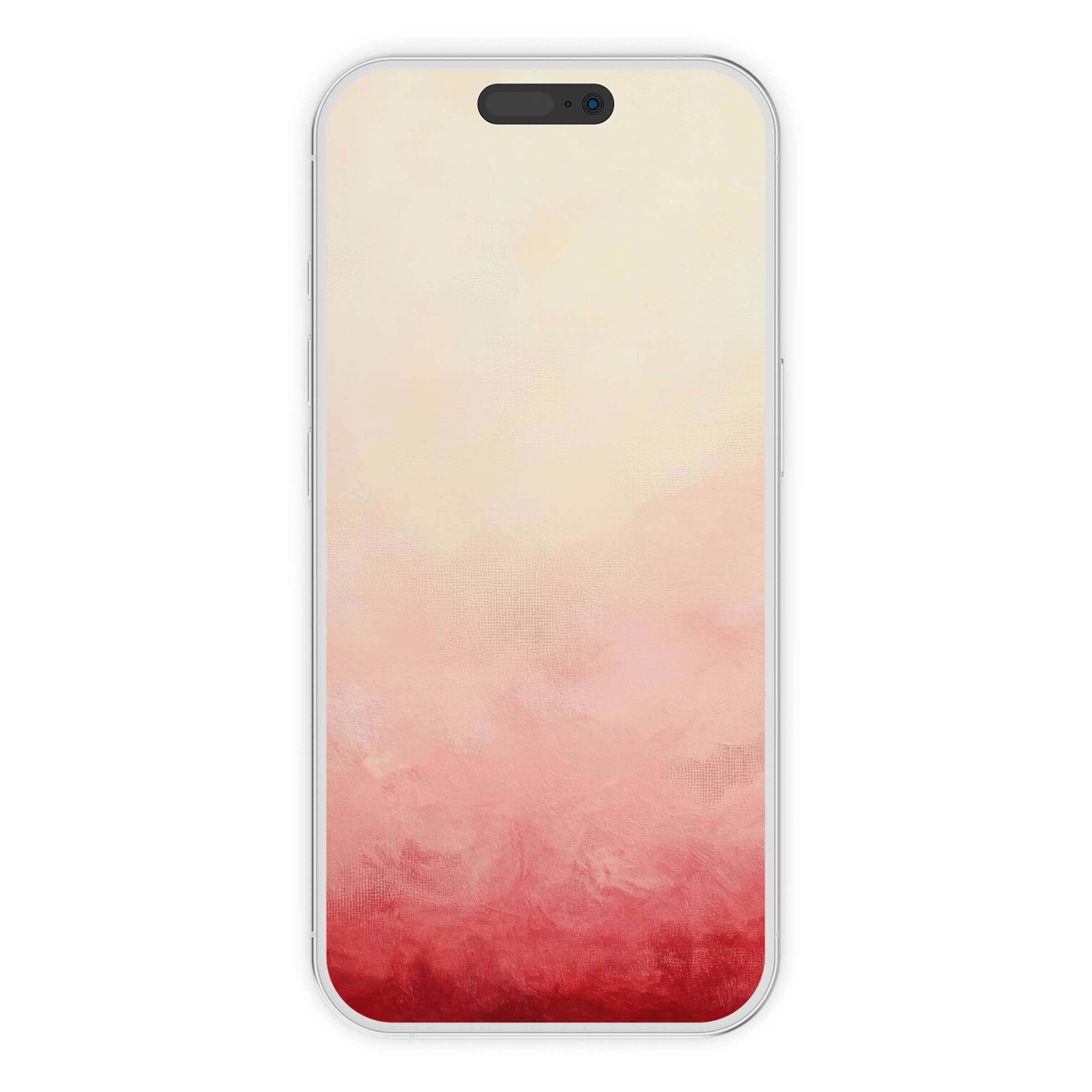 Modern iPhone wallpaper featuring a soothing cream to red gradient background offers an elegant digital download for any phone