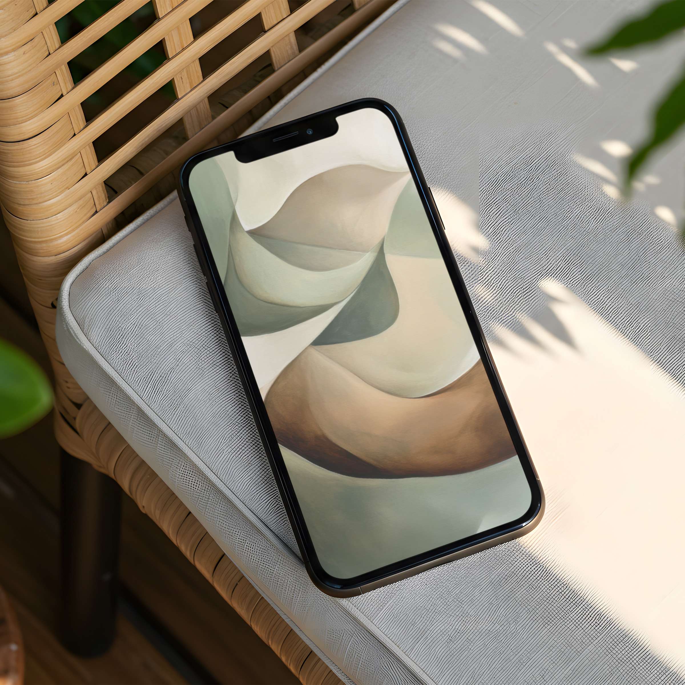 Elegant abstract iPhone background in soothing earth tones for instant download fits any phone inspiring calm and mindfulness