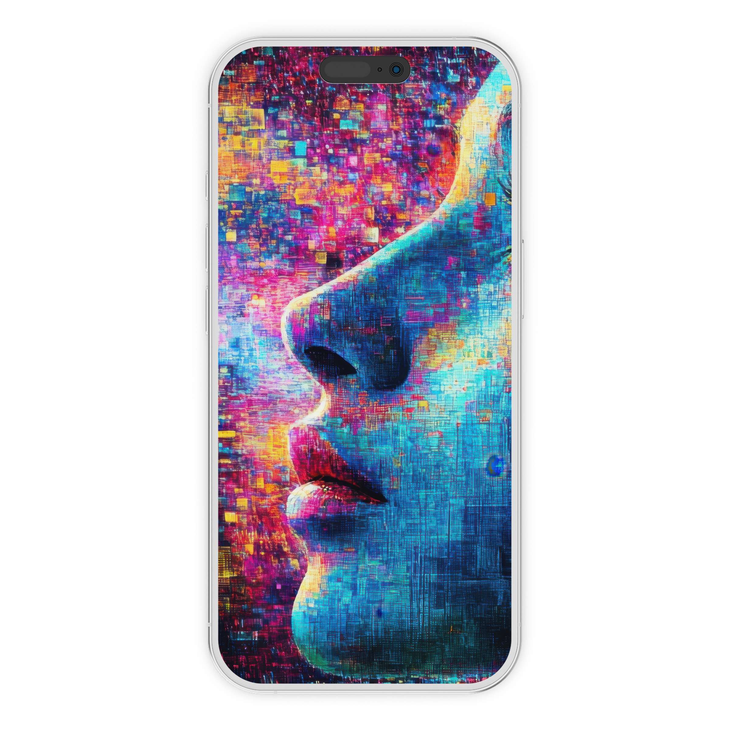 Vibrant modern iPhone wallpaper features abstract vivid colors and textures, perfect digital download background for any phone user