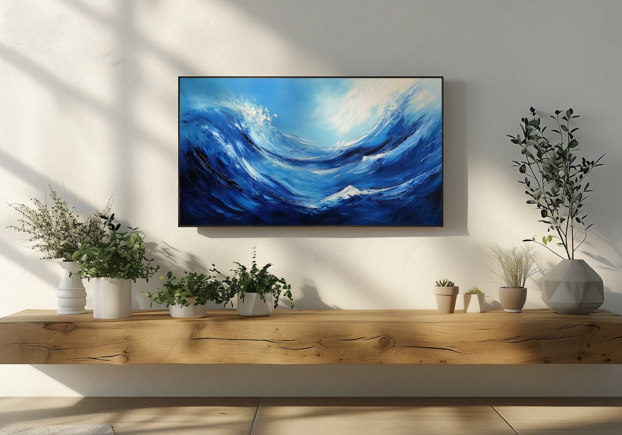 Pop Art Frame TV artwork featuring a vibrant, multicolored interpretation of classical sculptures against a bold pink background - a striking digital design for Samsung Frame TV that adds energy, creativity, and modern style to your living space