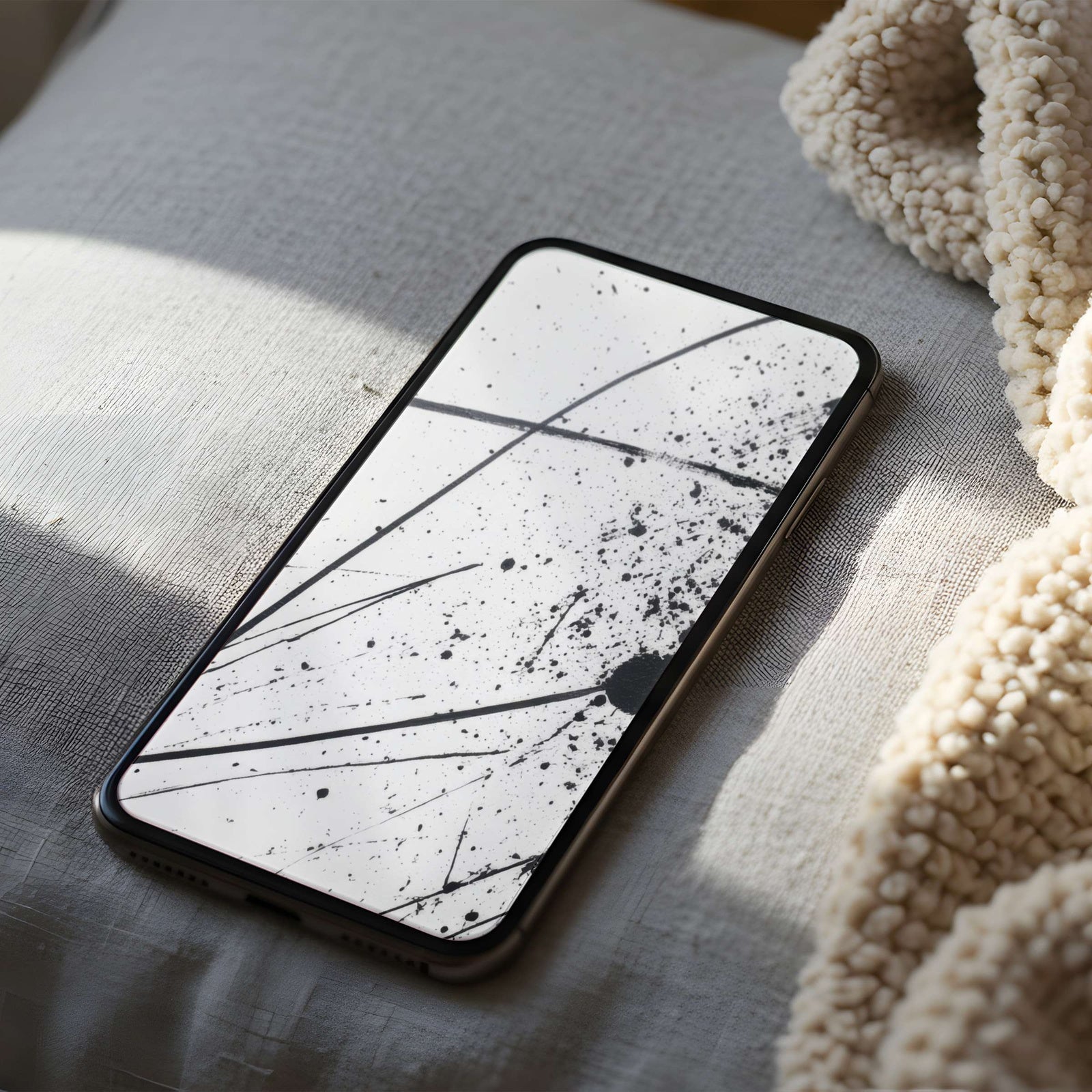 Modern iPhone Wallpaper Minimalist Black Line Art Painting