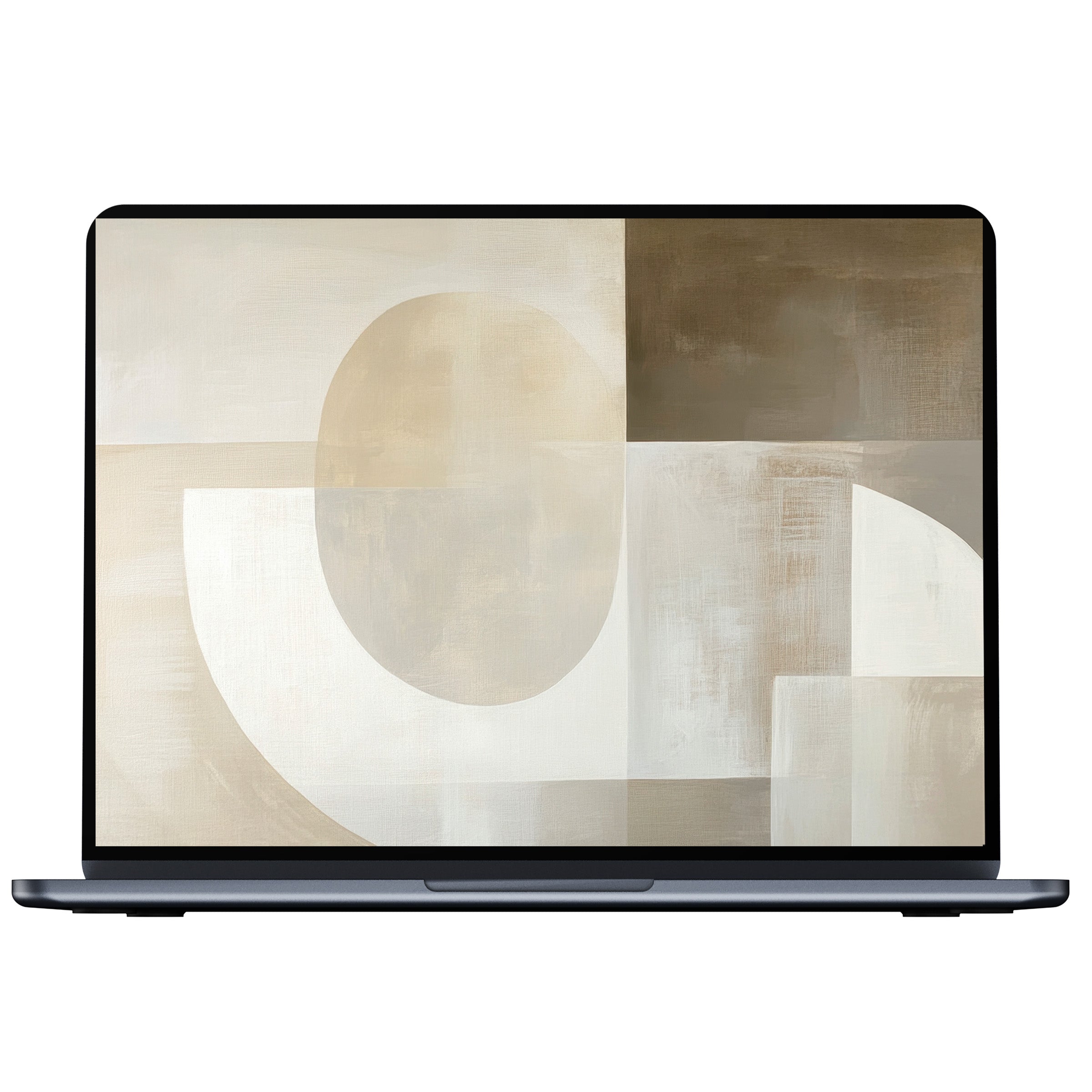 Neutral desktop wallpaper digital download features soothing geometric forms in warm earth tones ideal for PC and laptop screens