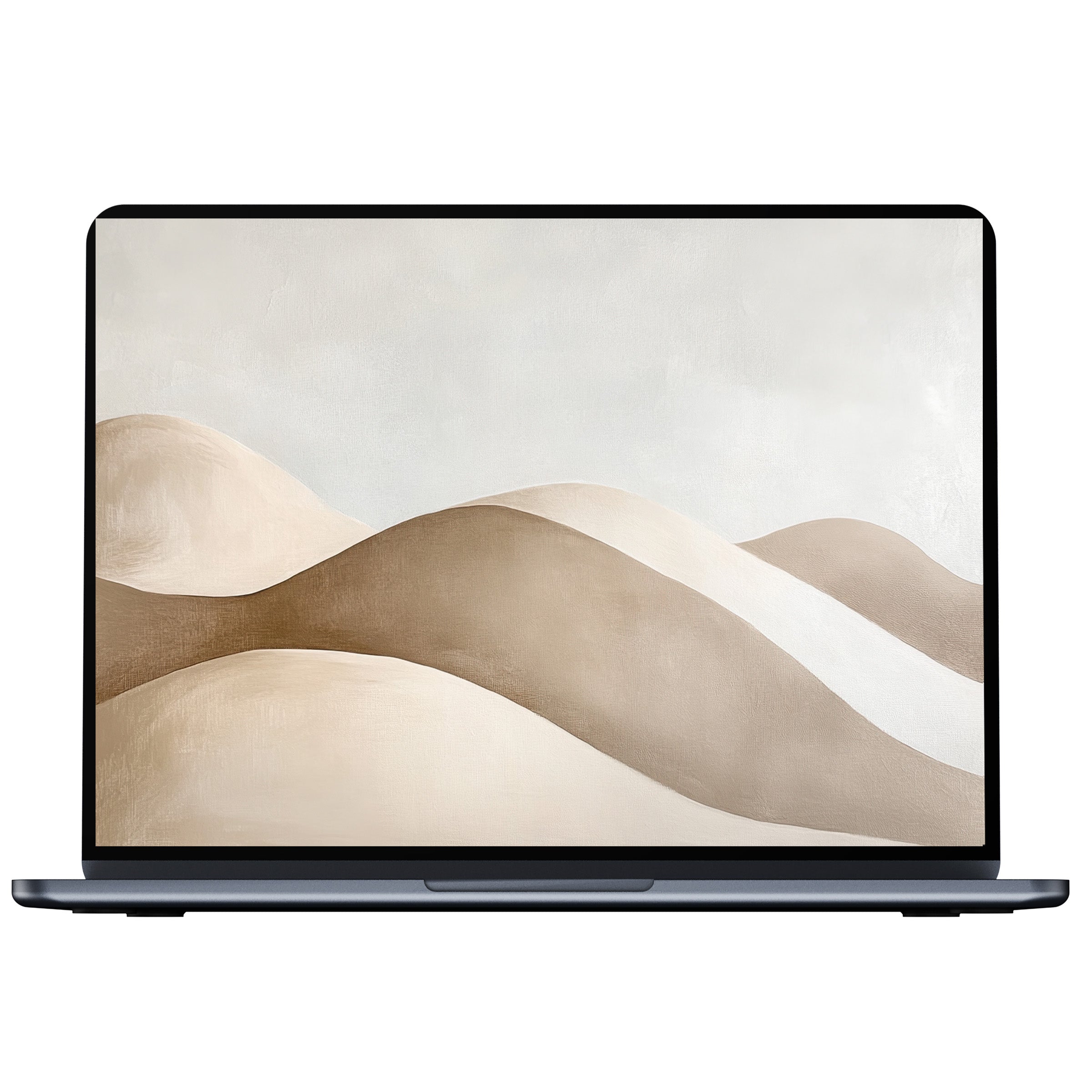 Neutral desktop wallpaper with serene sand dunes in soft browns and whites offers calm inspiration for PC, laptop digital download