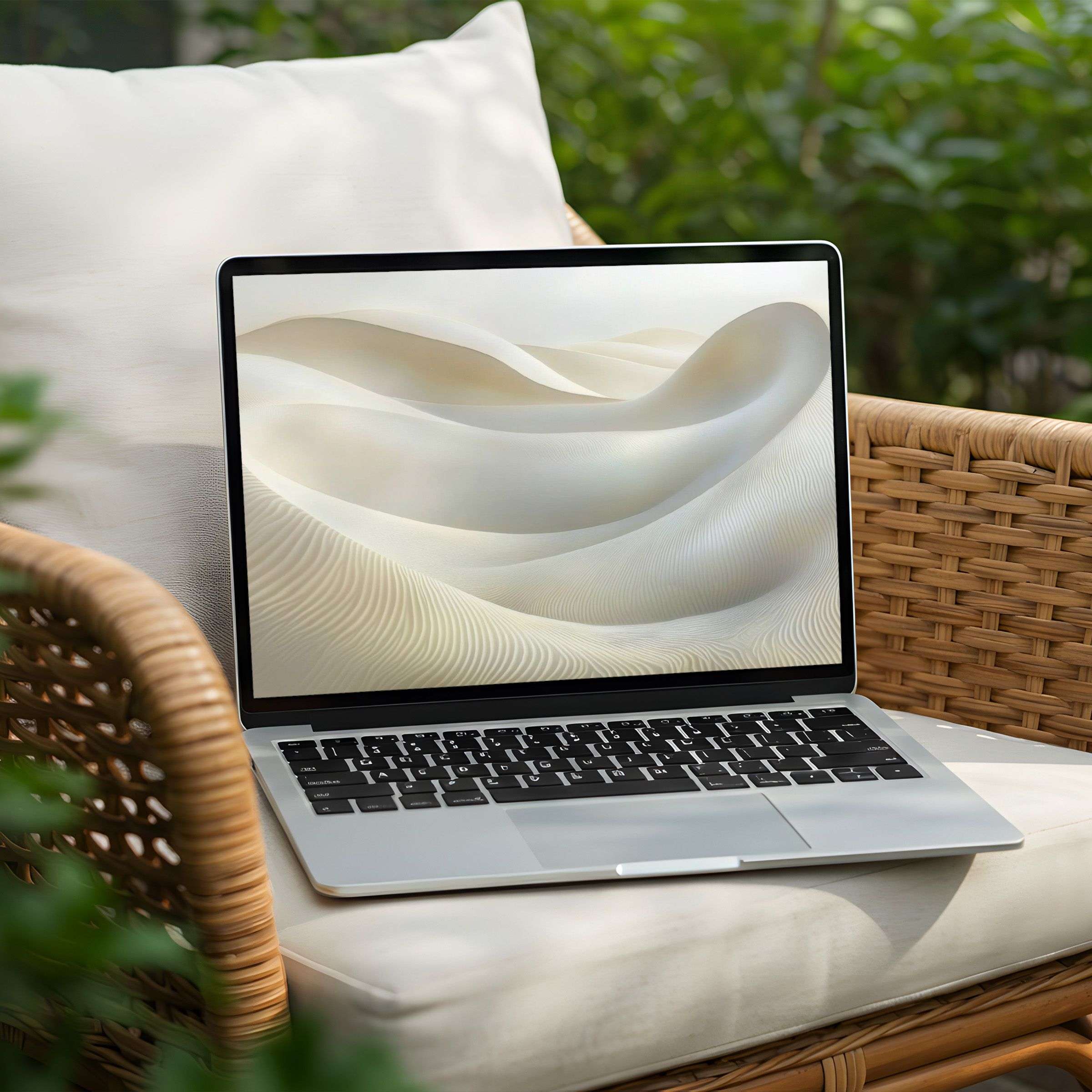 Elegant sand dunes desktop background on a PC or laptop, perfect for instant download, inspiring calm mindfulness and aesthetics
