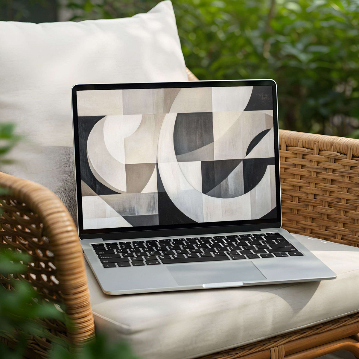 Elegant abstract patterns for mindful ambiance on desktop background instant download for PC or Laptop enhancing serenity