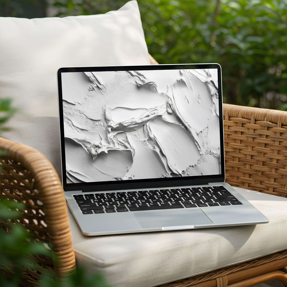 Elegant abstract white textured desktop background for instant download on your PC or laptop inspiring calm and mindfulness