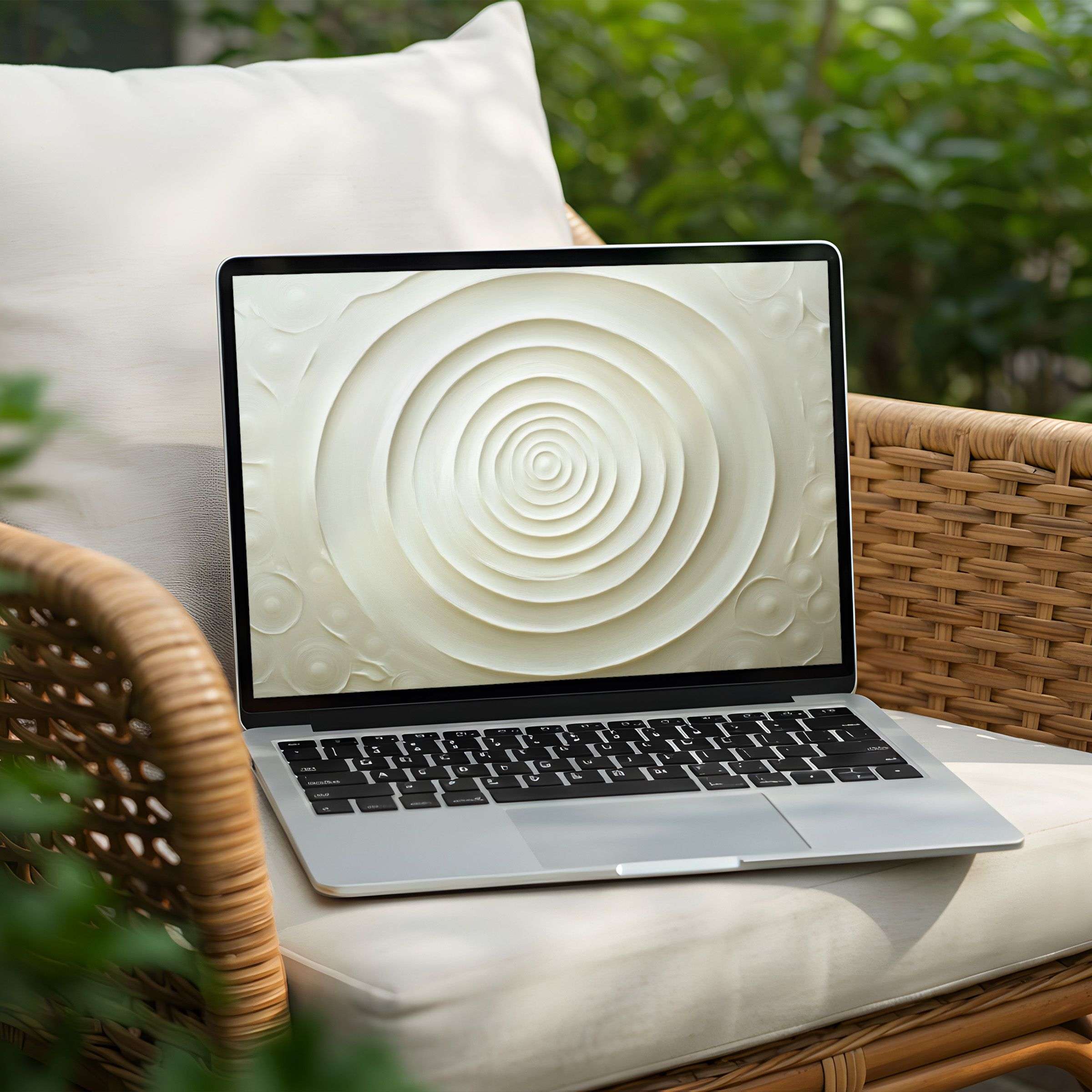 Elevate your PC or Laptop with an instant download of this serene desktop background featuring calming cream circles for inspiration