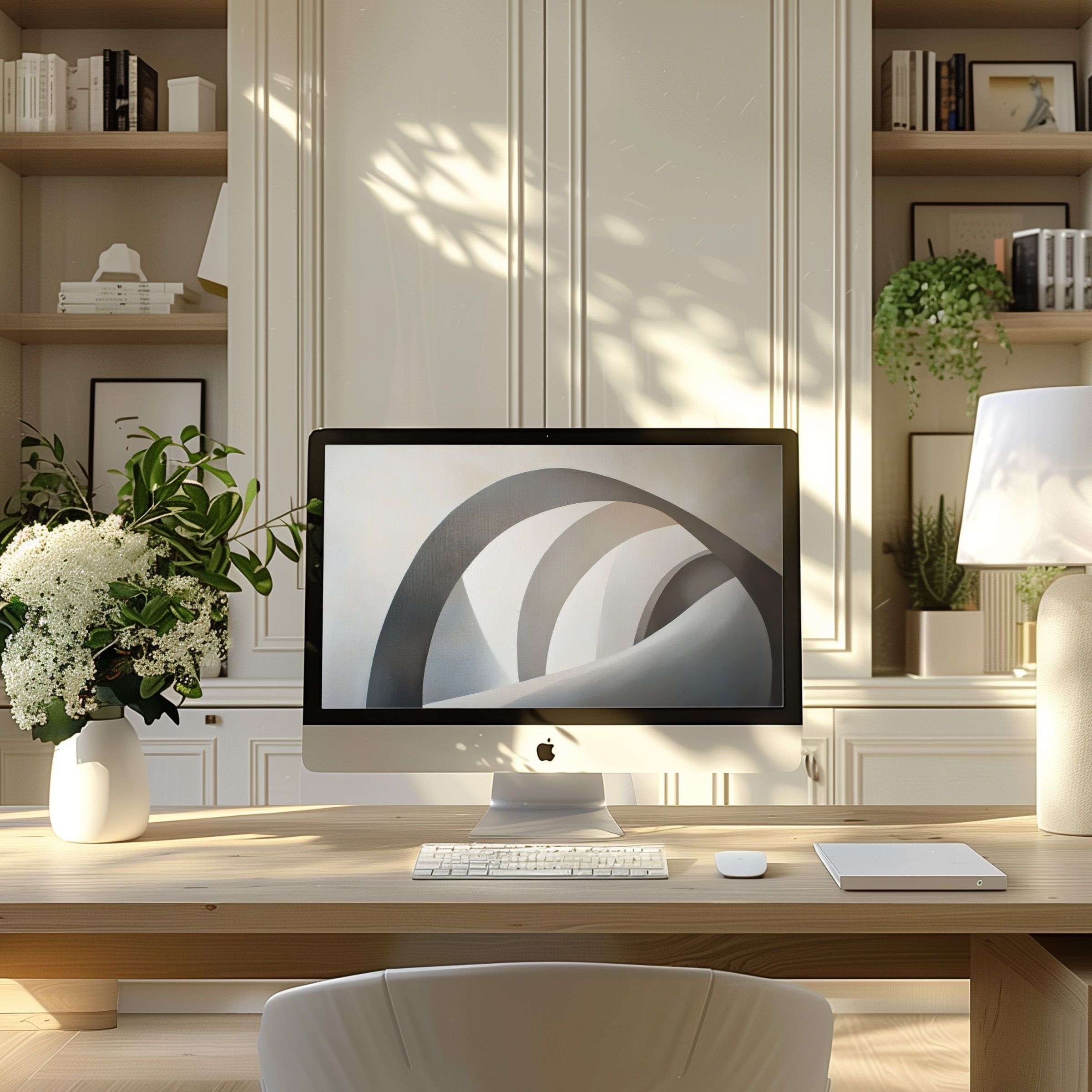 Inspiring wallpaper for computer with elegant abstract motif fits PC and laptop in modern home office for digital download