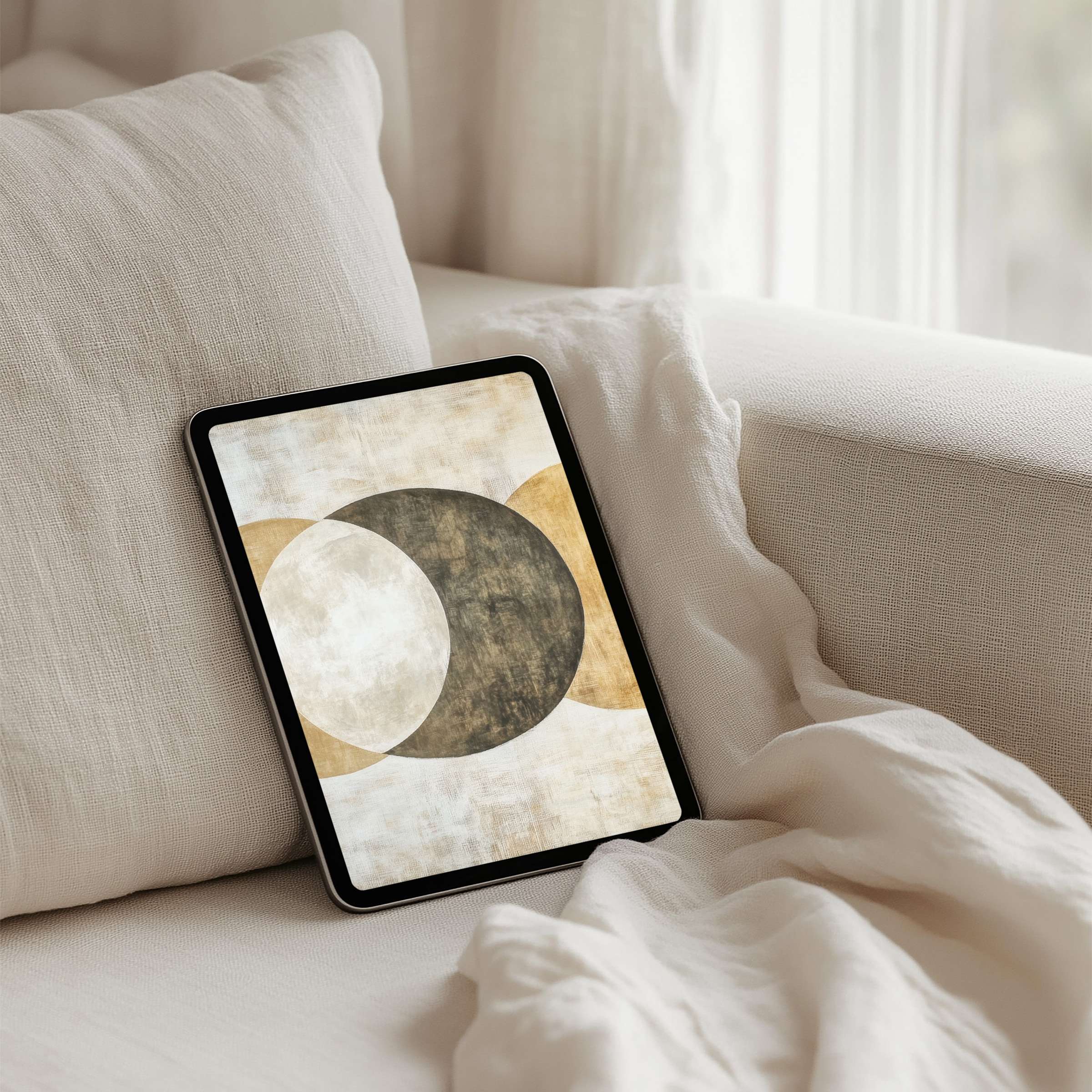 Calming abstract design in earthy tones perfect as an iPad background instant download for any tablet creating mindful elegance