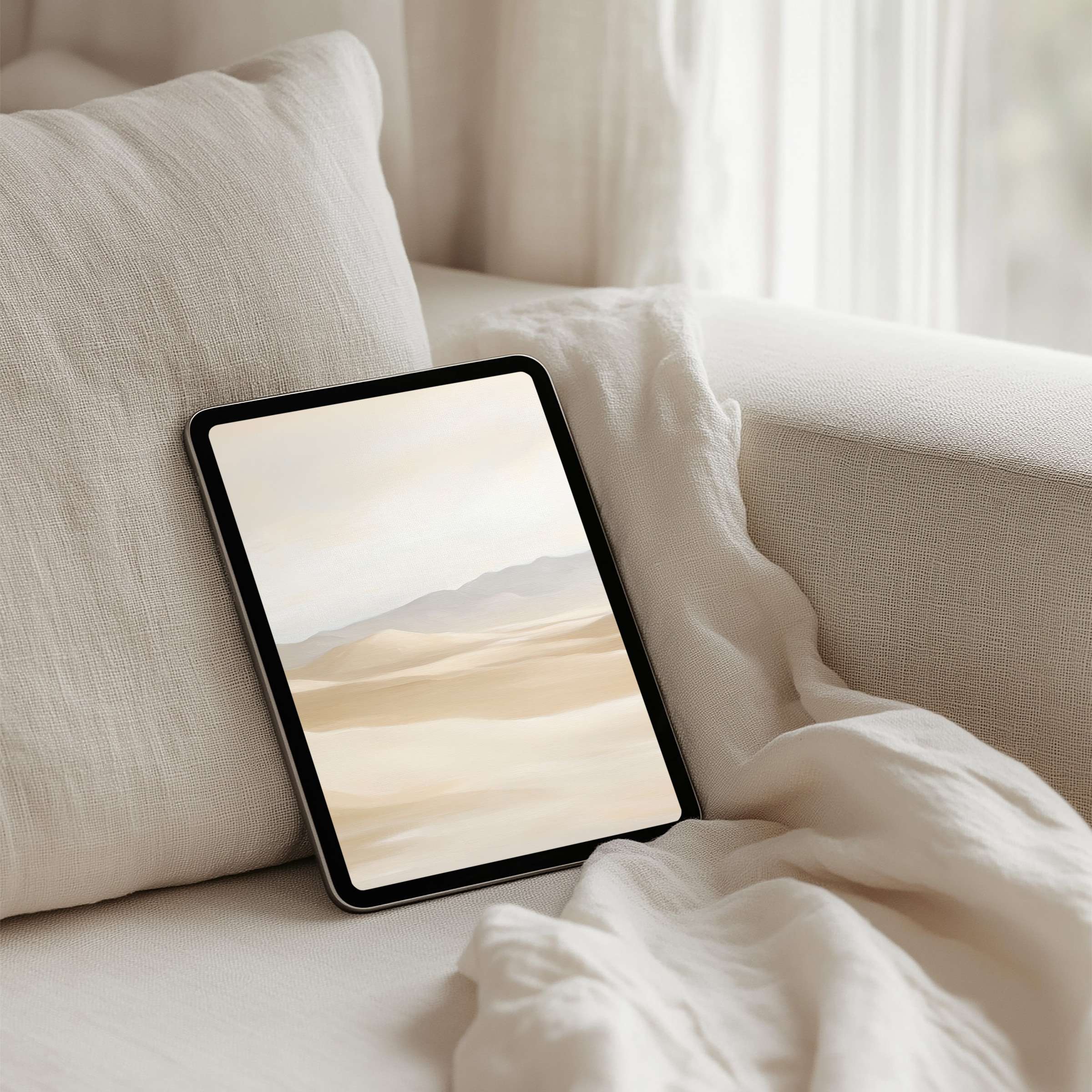 Calming desert landscape iPad background for your tablet brings elegance and mindfulness available for instant download to inspire serenity